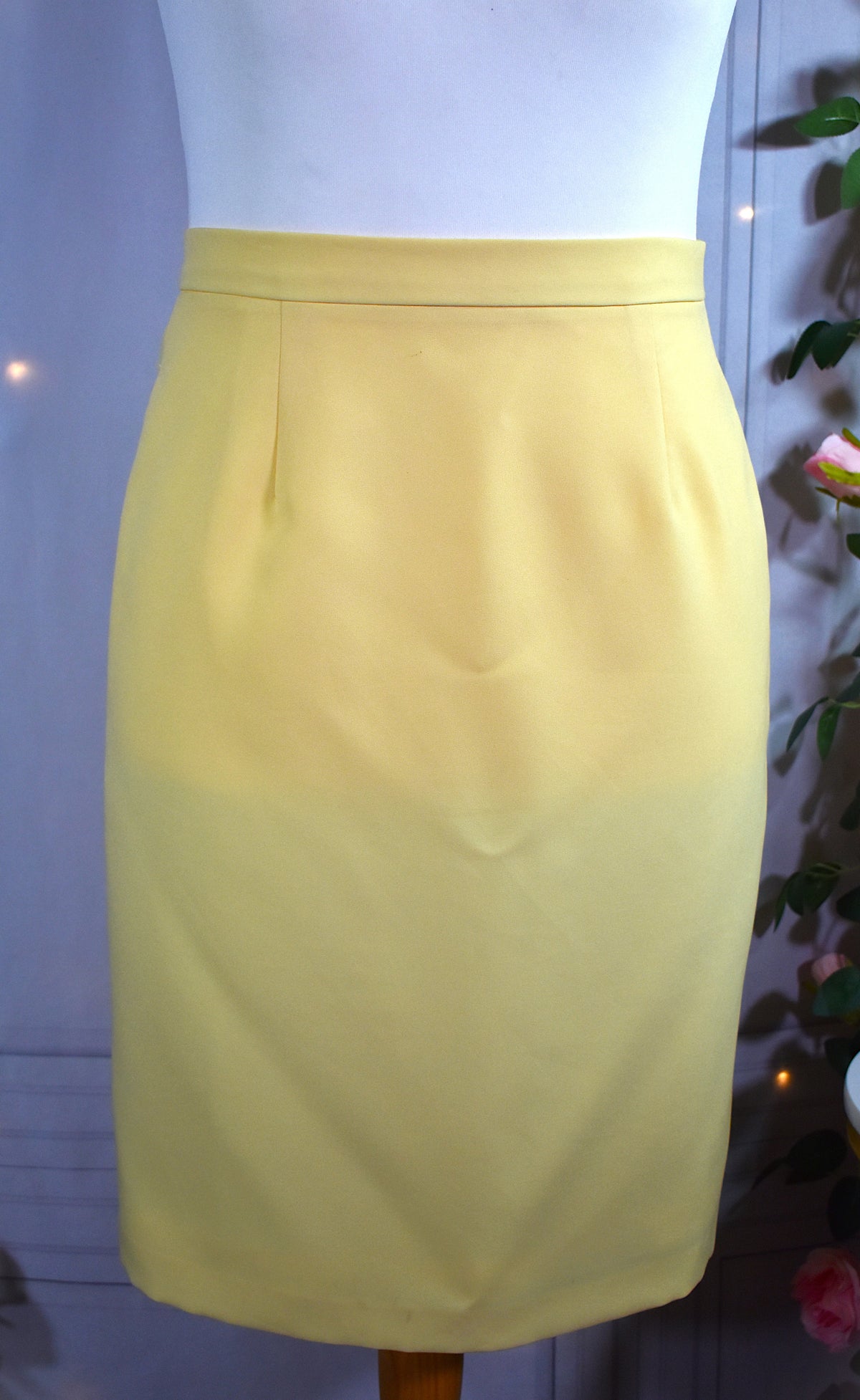 Jupe jaune pastel unie