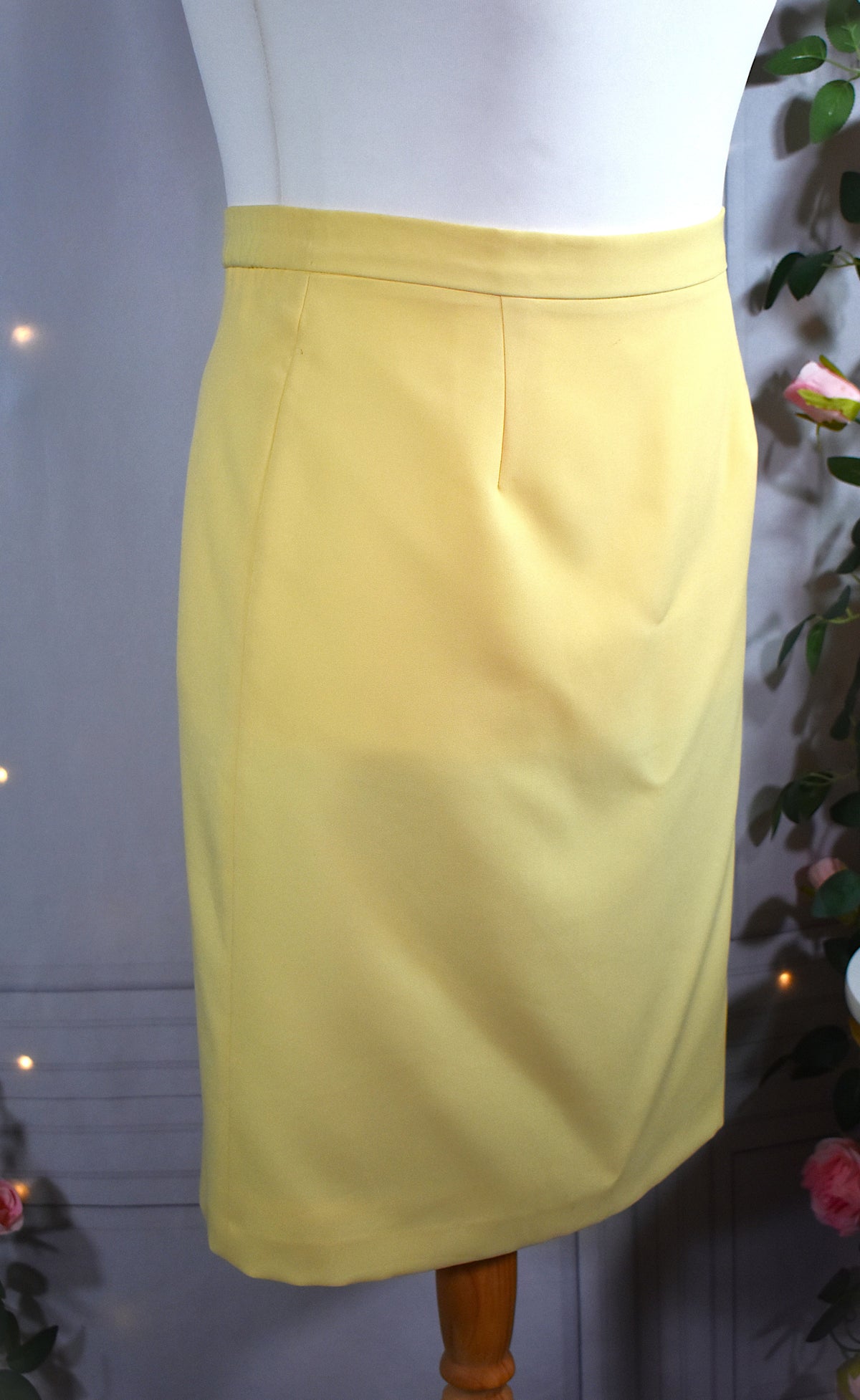 Jupe jaune pastel unie
