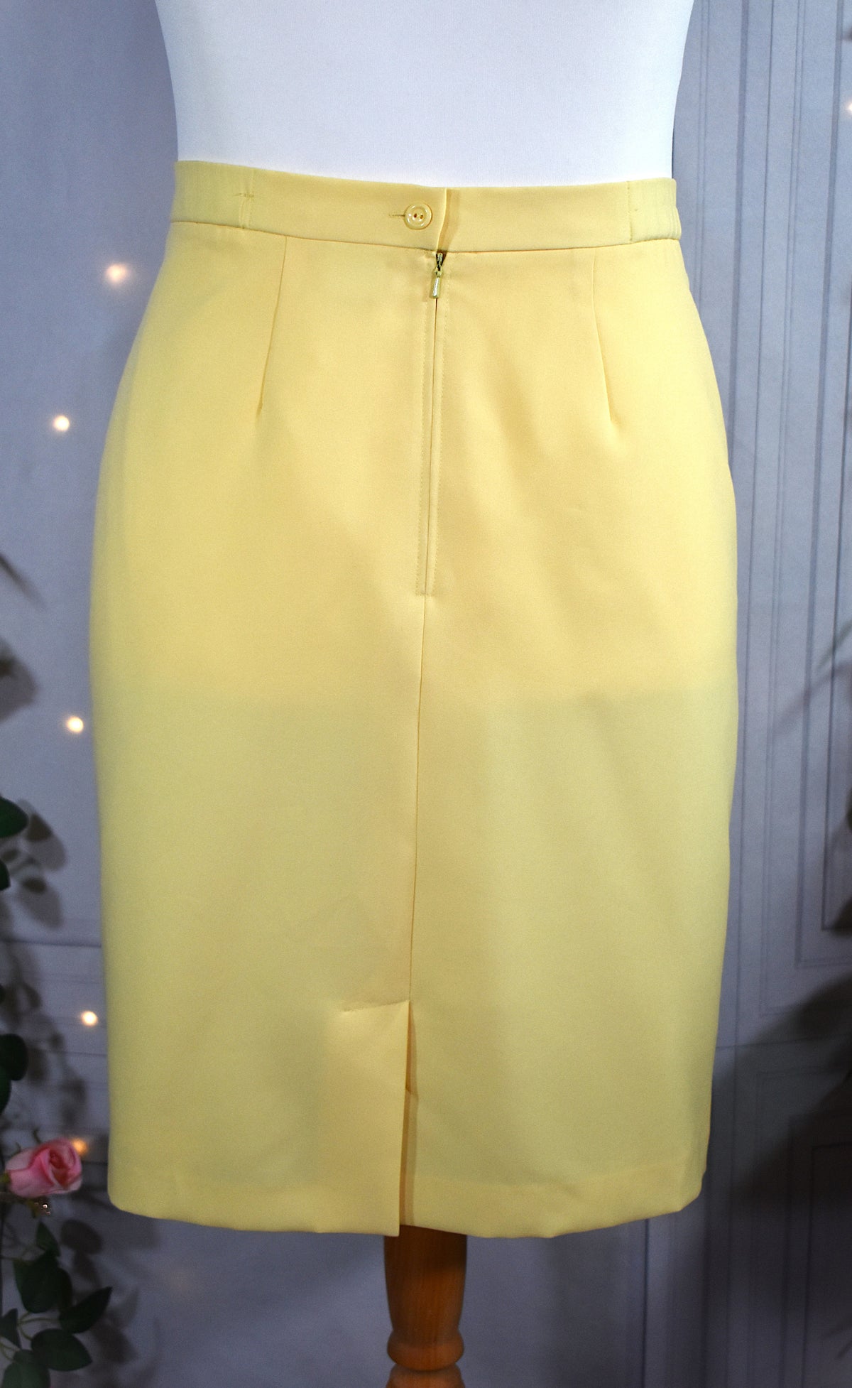 Jupe jaune pastel unie