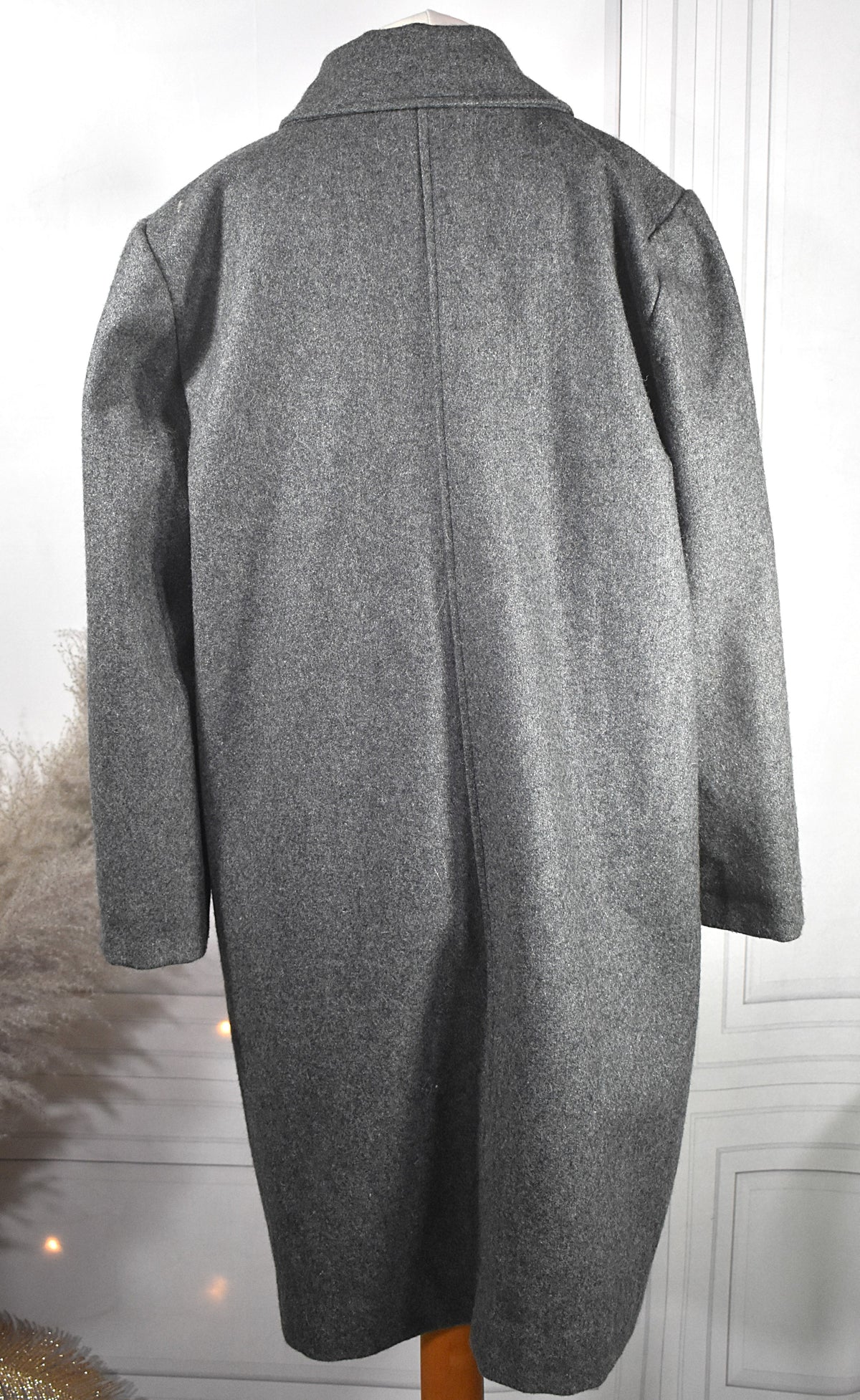 Manteau gris en laine mélangée