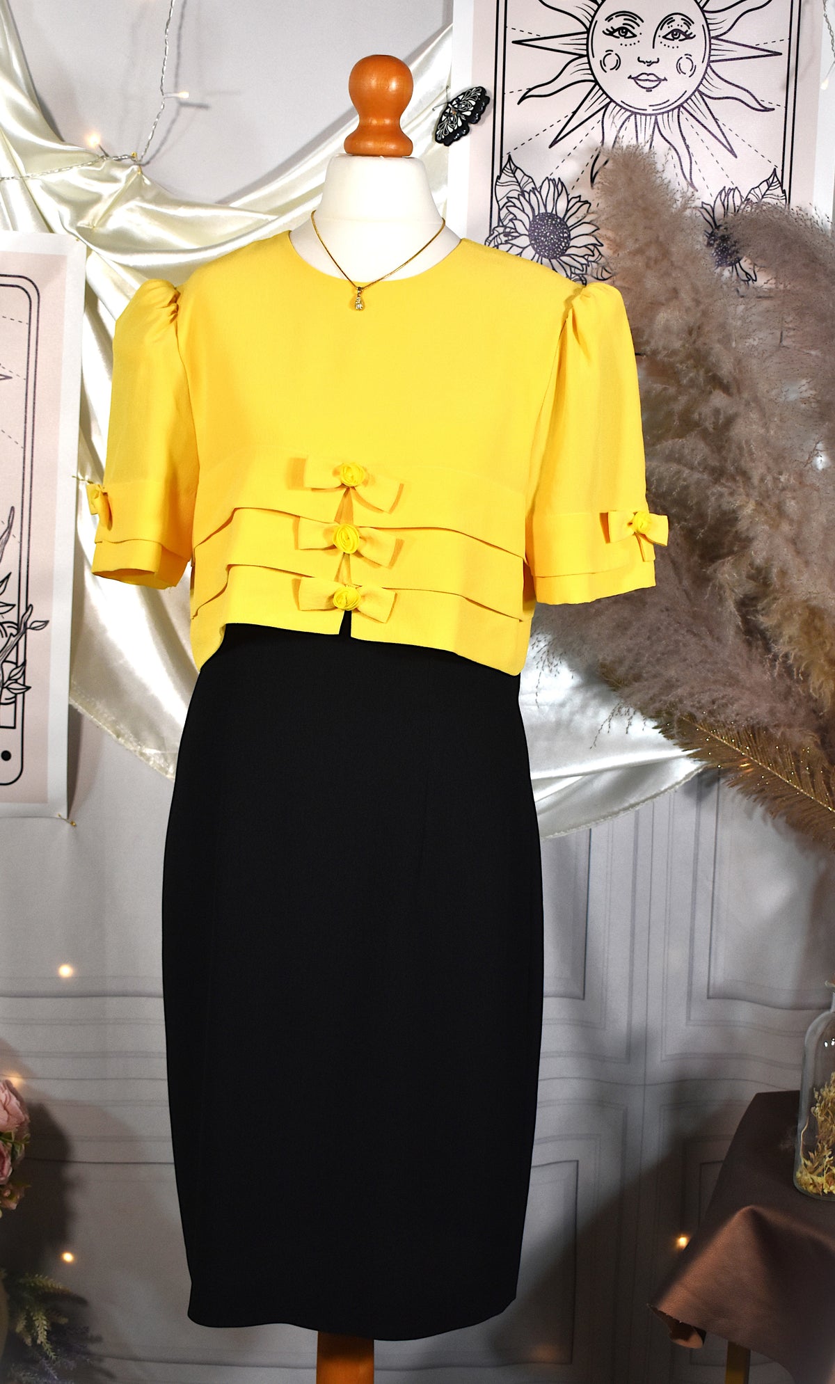 Robe vintage Simon Chang bicolore années 80