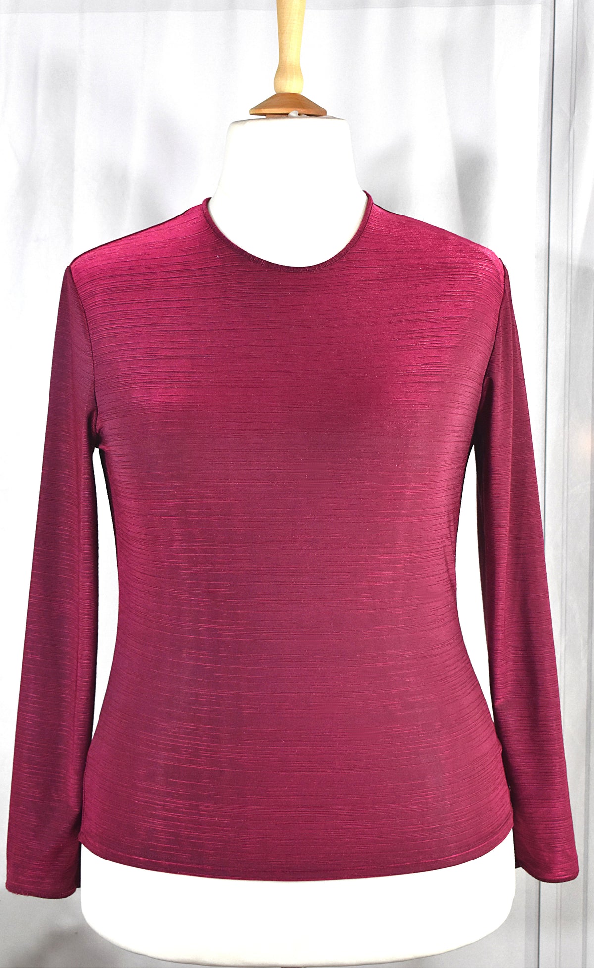 Haut élégant Caroll bordeaux lamé - Made in France