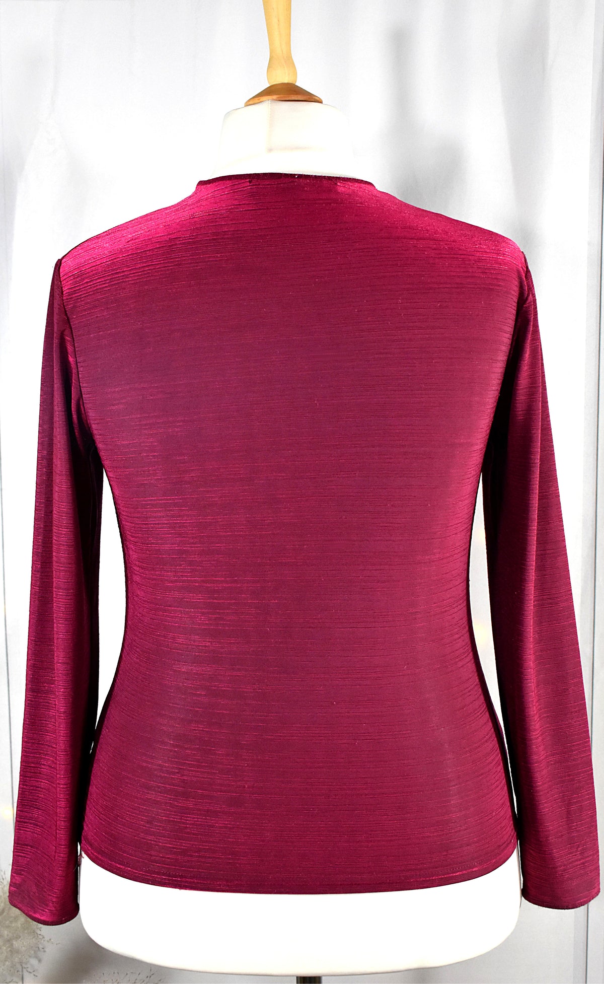 Haut élégant Caroll bordeaux lamé - Made in France