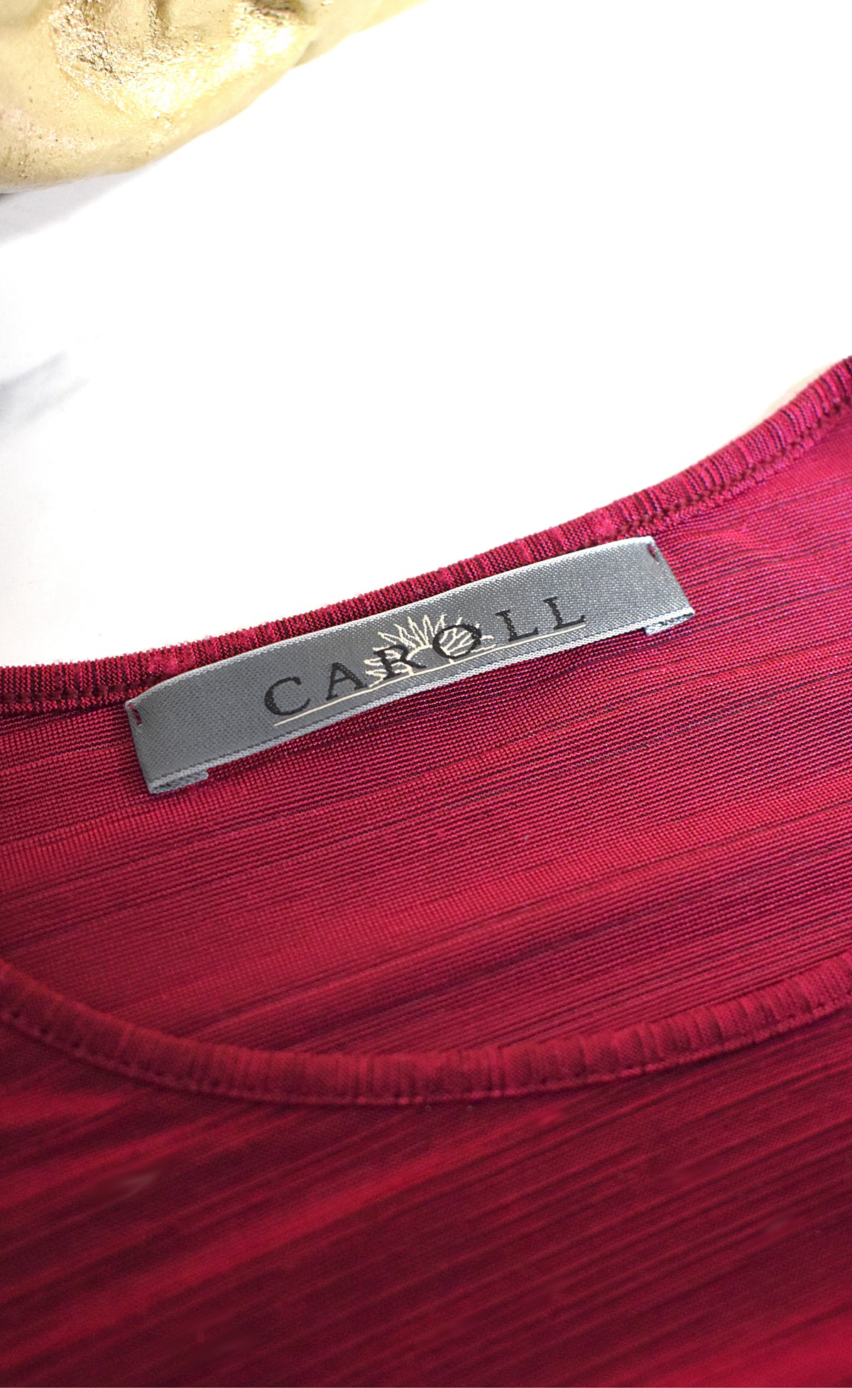 Haut élégant Caroll bordeaux lamé - Made in France