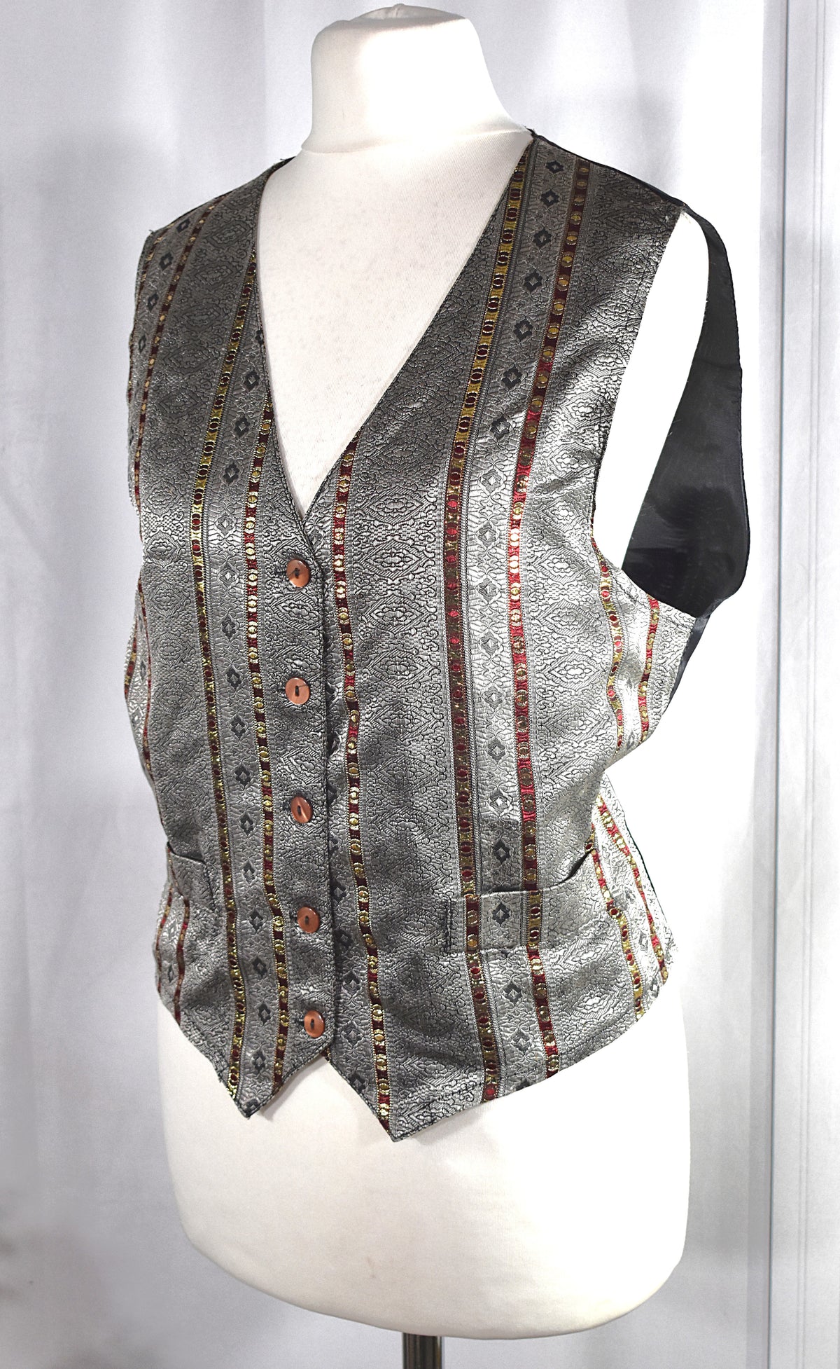 Gilet sans manche brocart vintage - Made in France