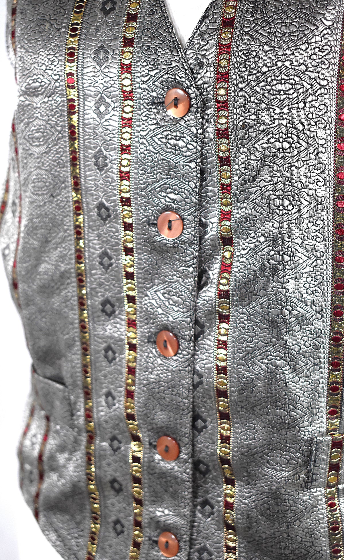 Gilet sans manche brocart vintage - Made in France