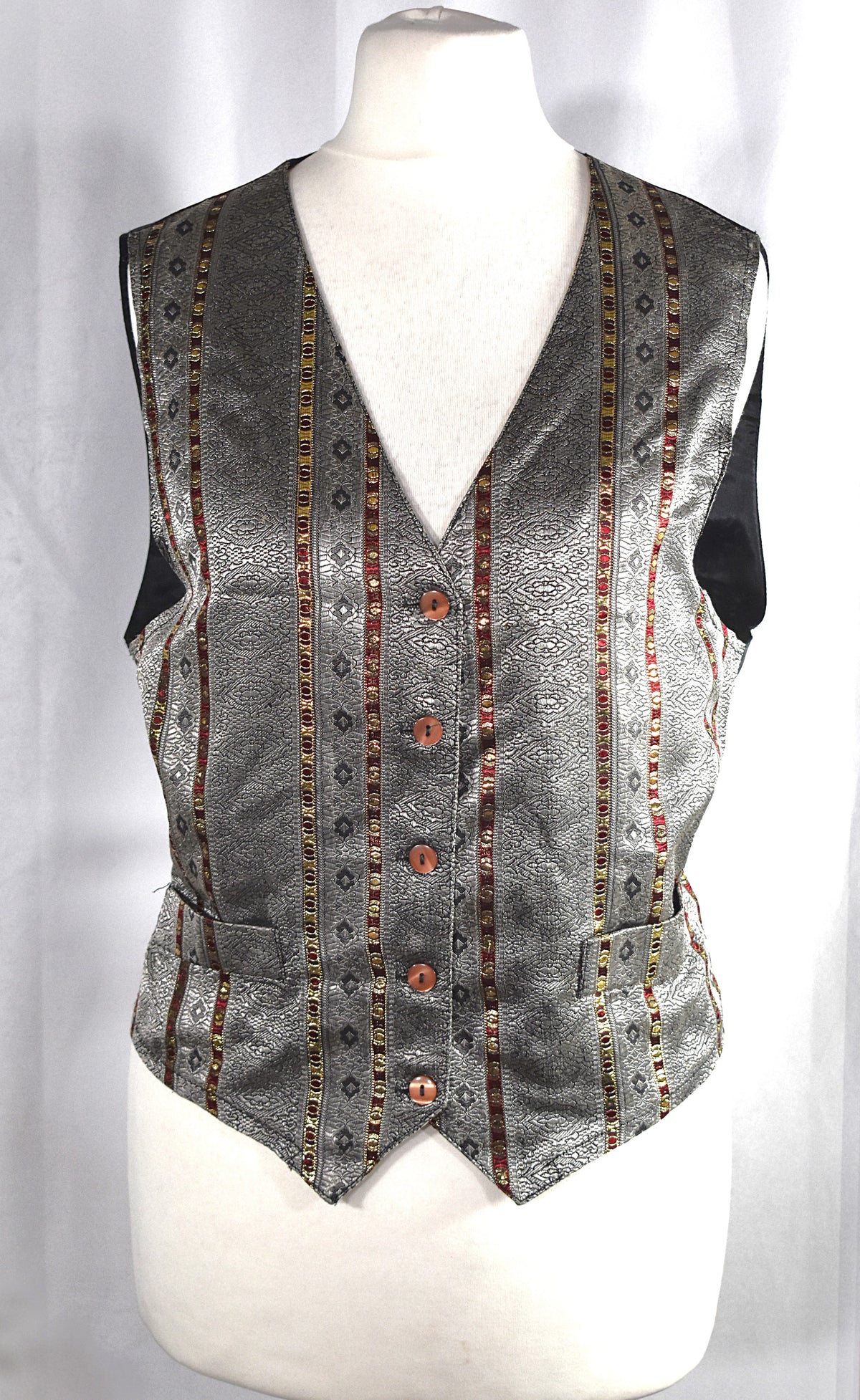 Gilet sans manche brocart vintage - Made in France