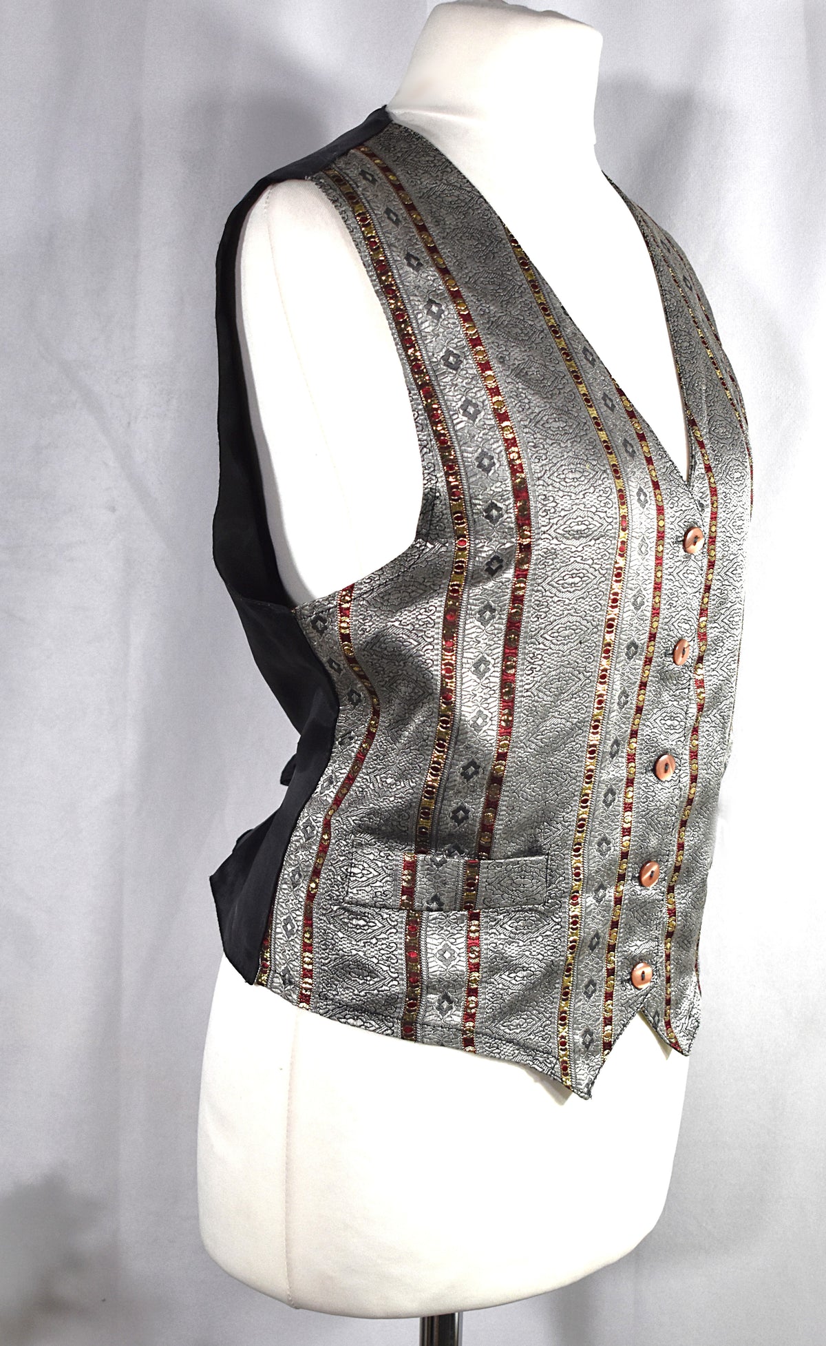 Gilet sans manche brocart vintage - Made in France