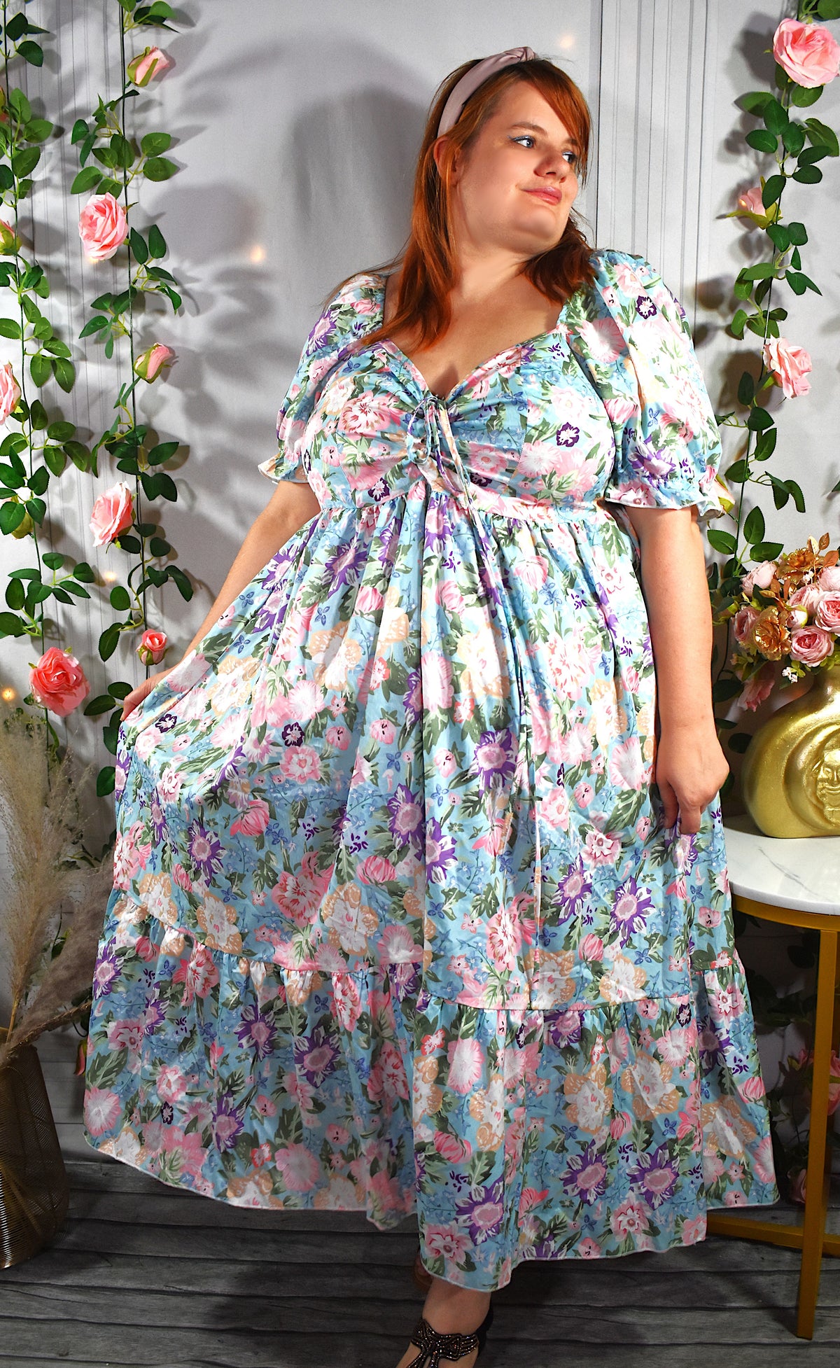 Robe romantique à l'imprimé floral