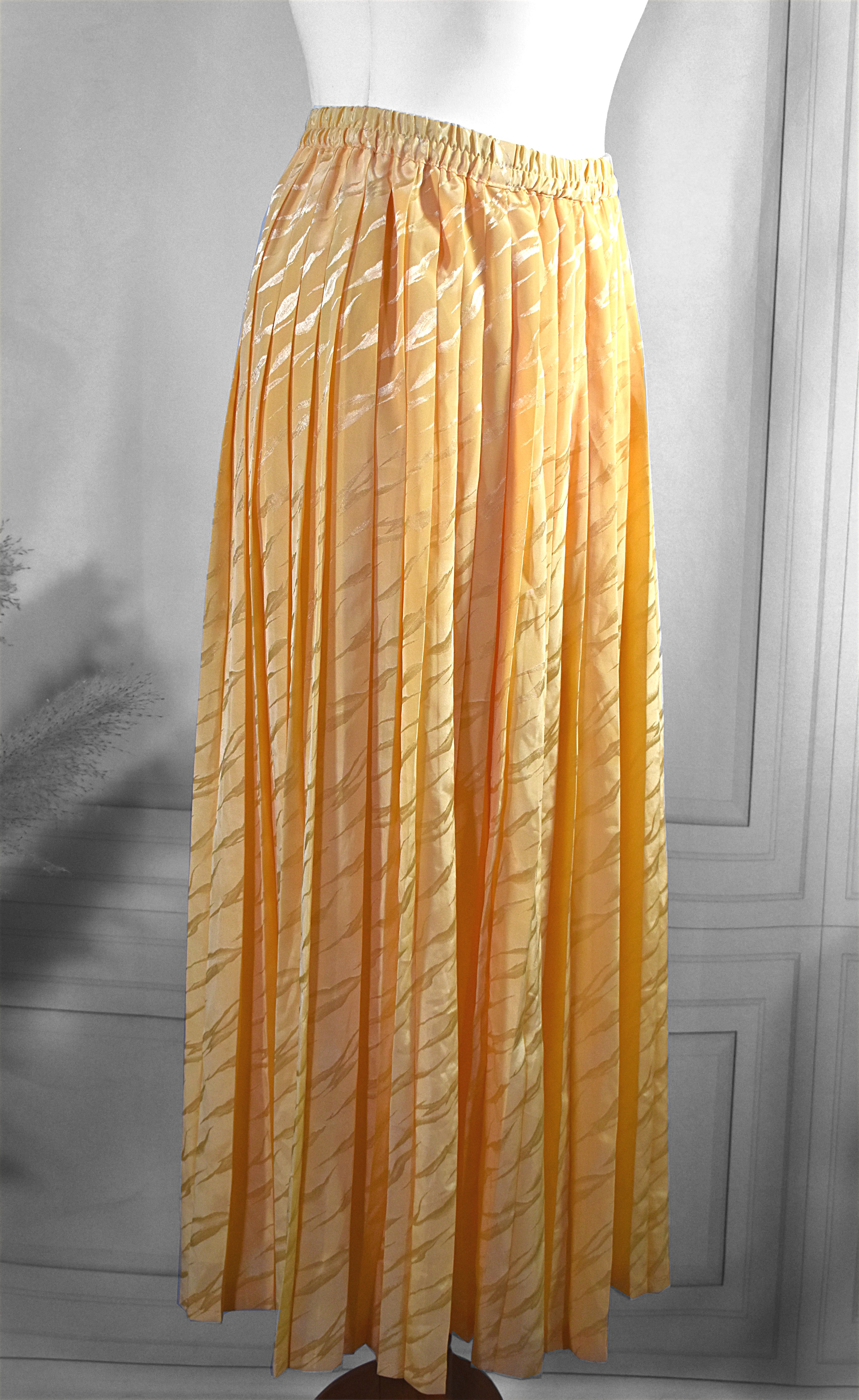 Jupe longue plissée jaune outlet
