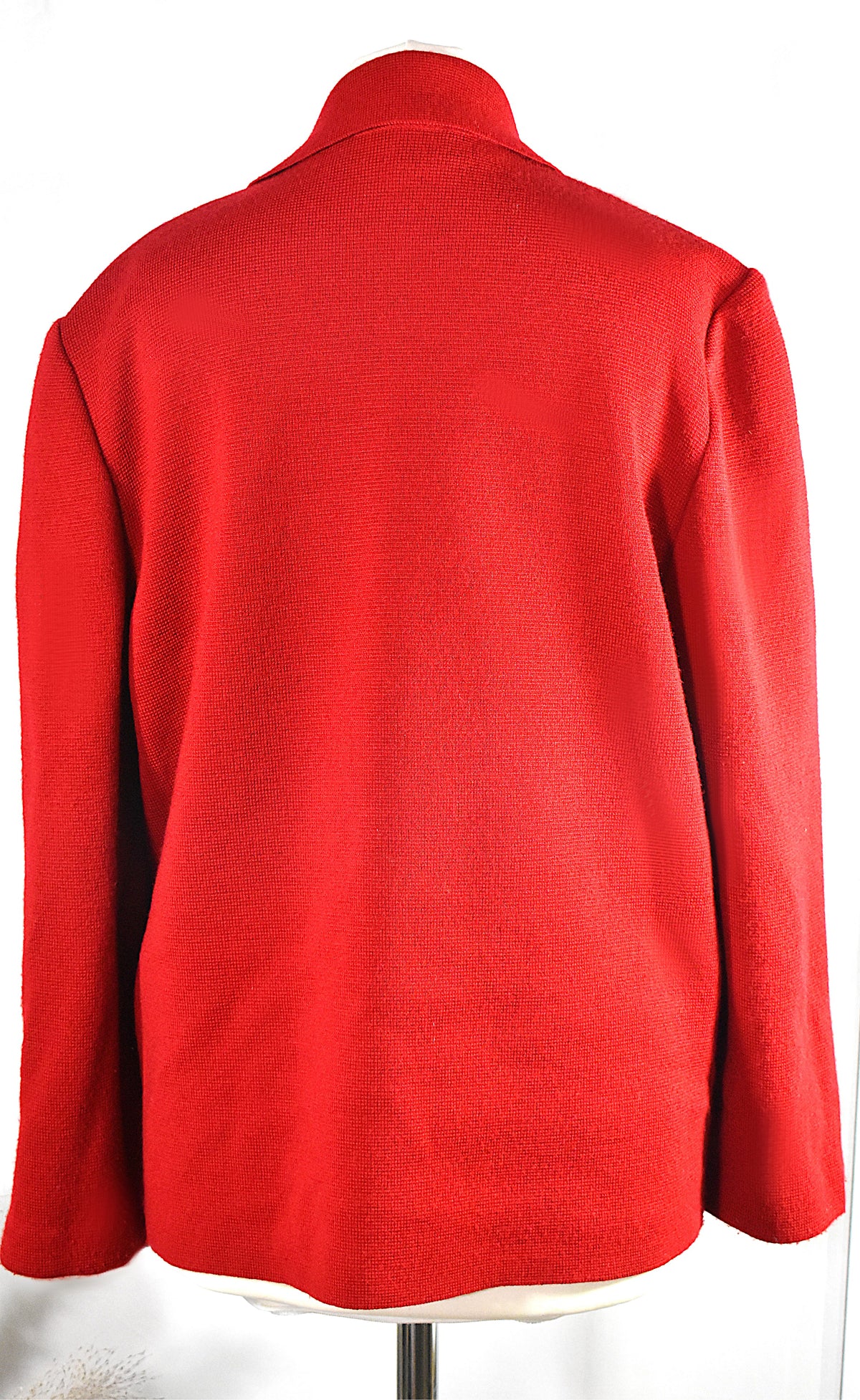 Veste cuir et laine rouge vintage Devernois