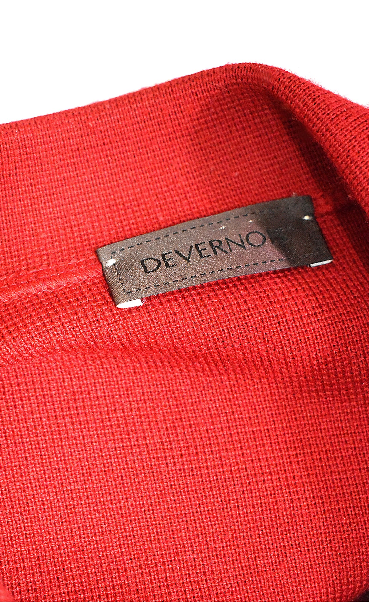 Veste cuir et laine rouge vintage Devernois
