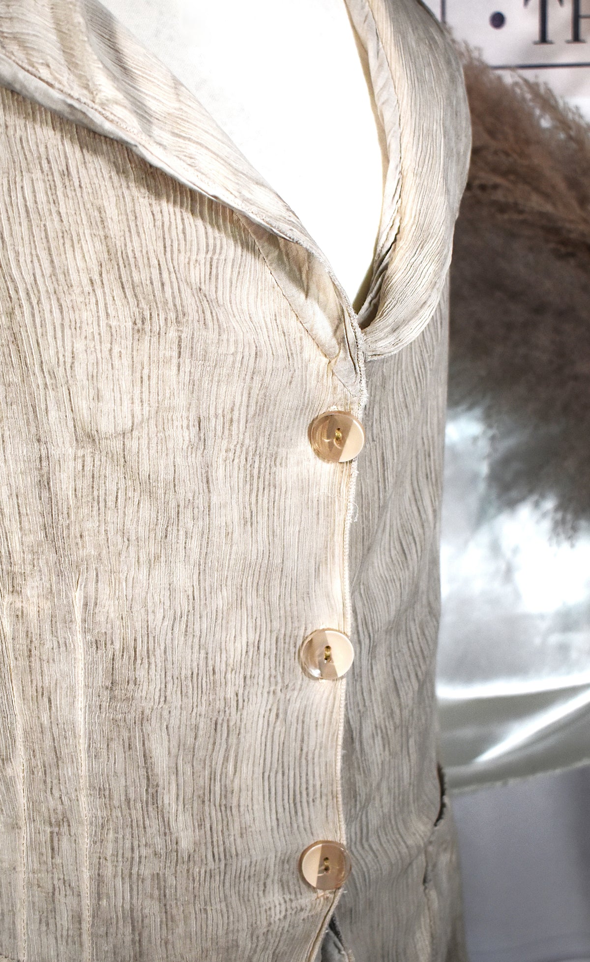 Veste soie et coton crème cintrée La Fée Maraboutée