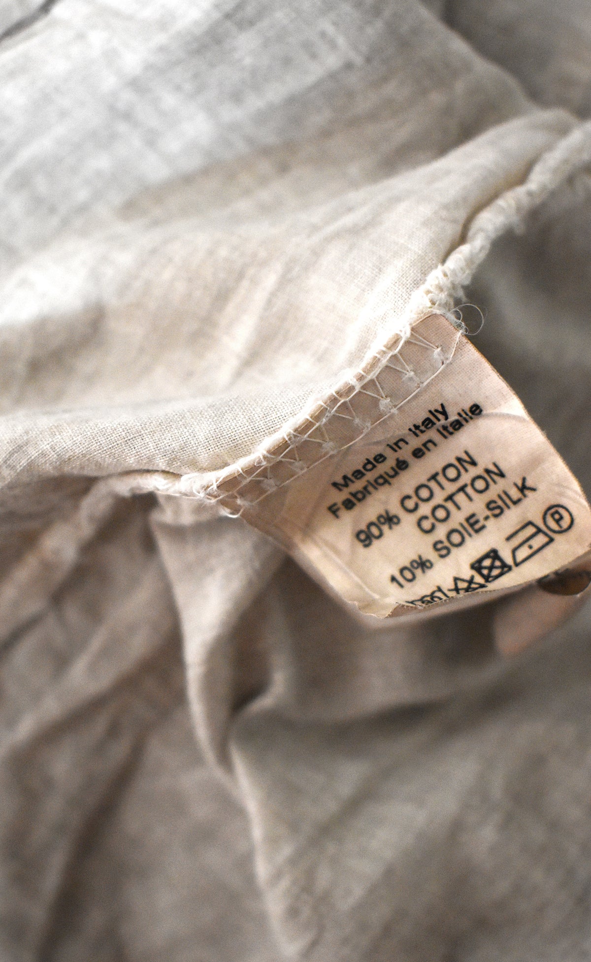 Veste soie et coton crème cintrée La Fée Maraboutée