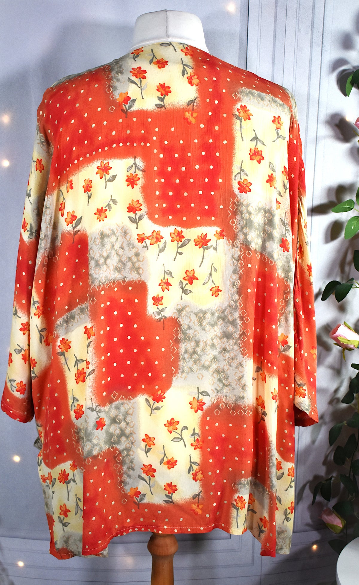 Chemise en viscose effet fripé orange & jaune