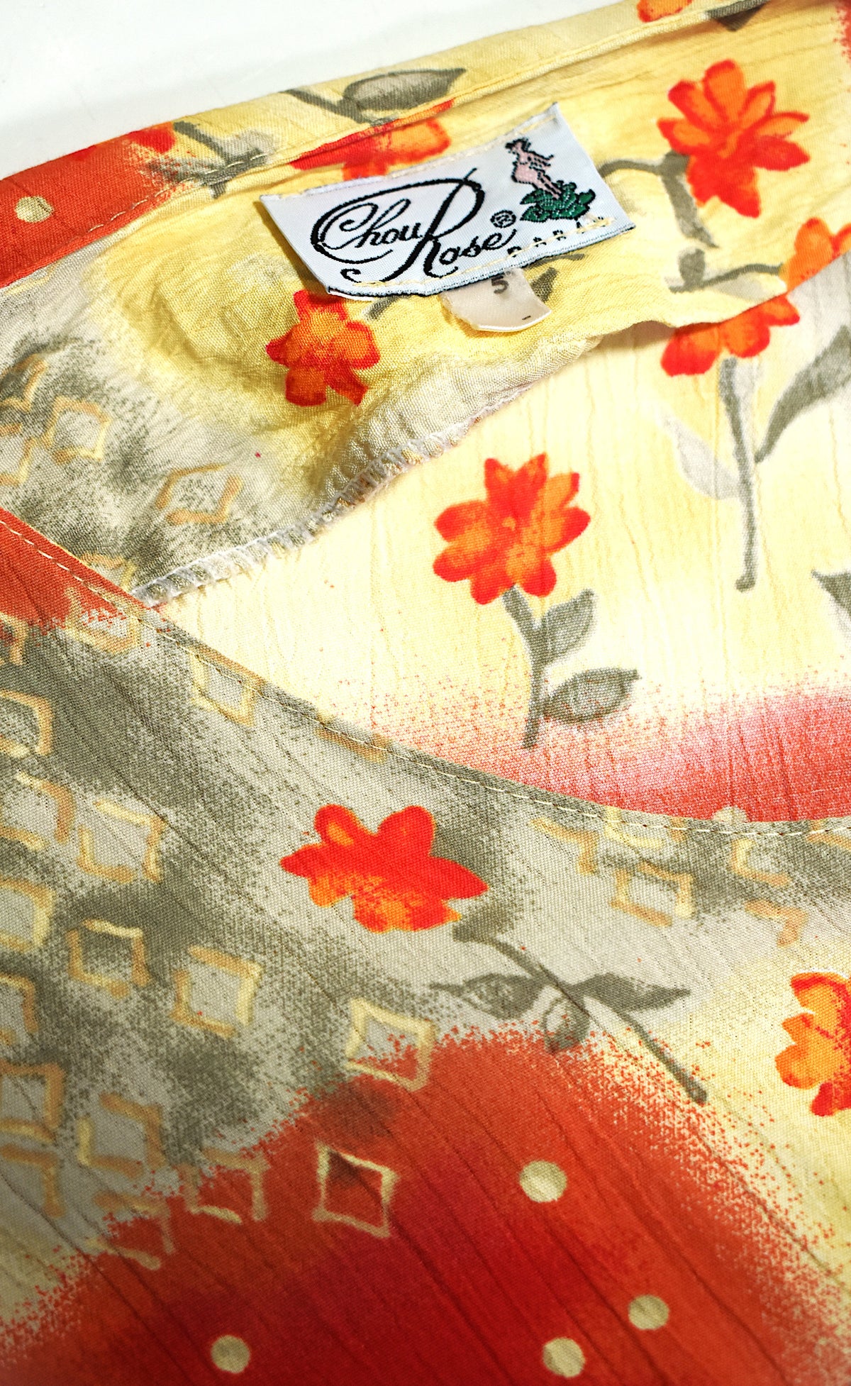 Chemise en viscose effet fripé orange & jaune