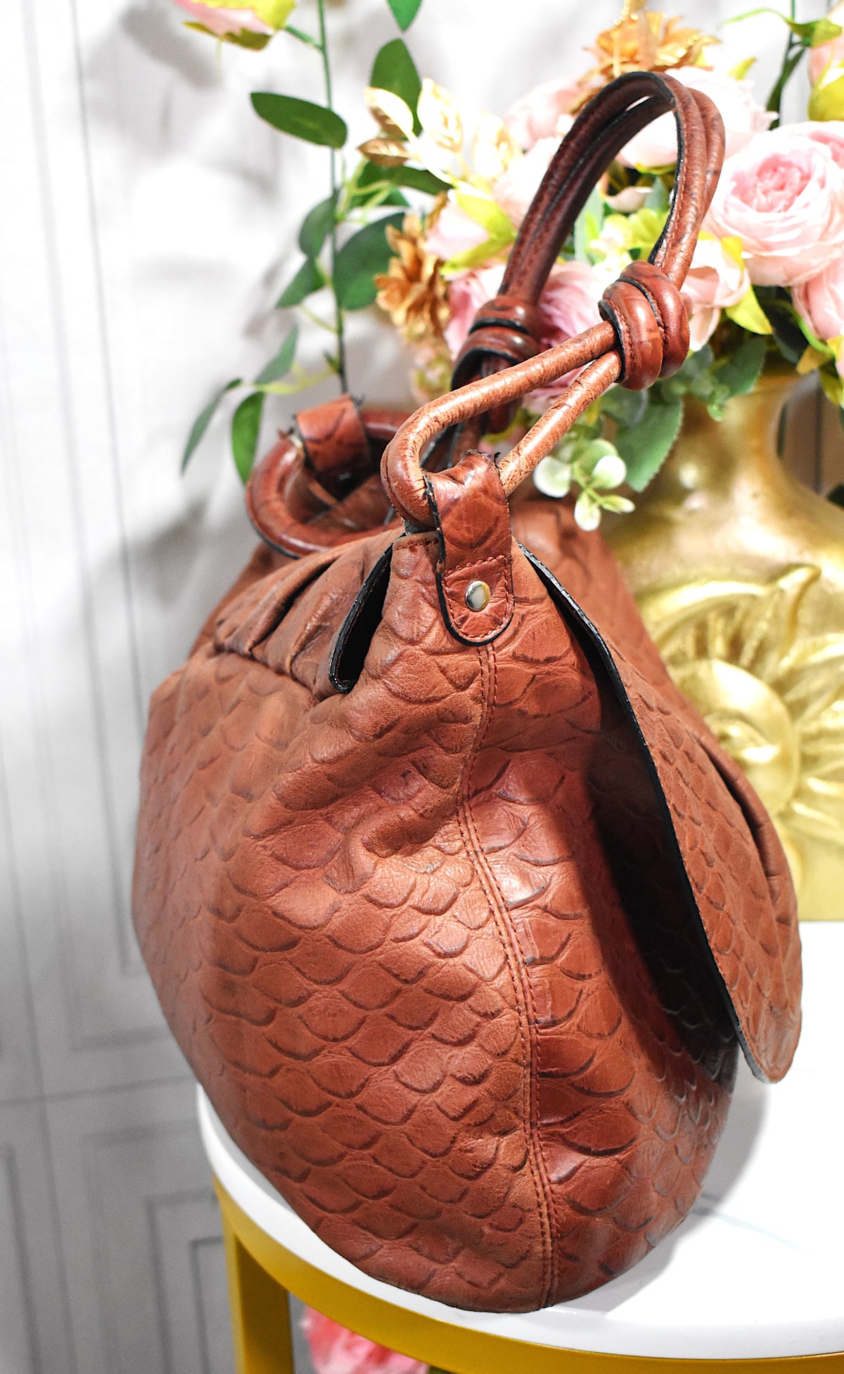 Sac fourre-tout similicuir marron