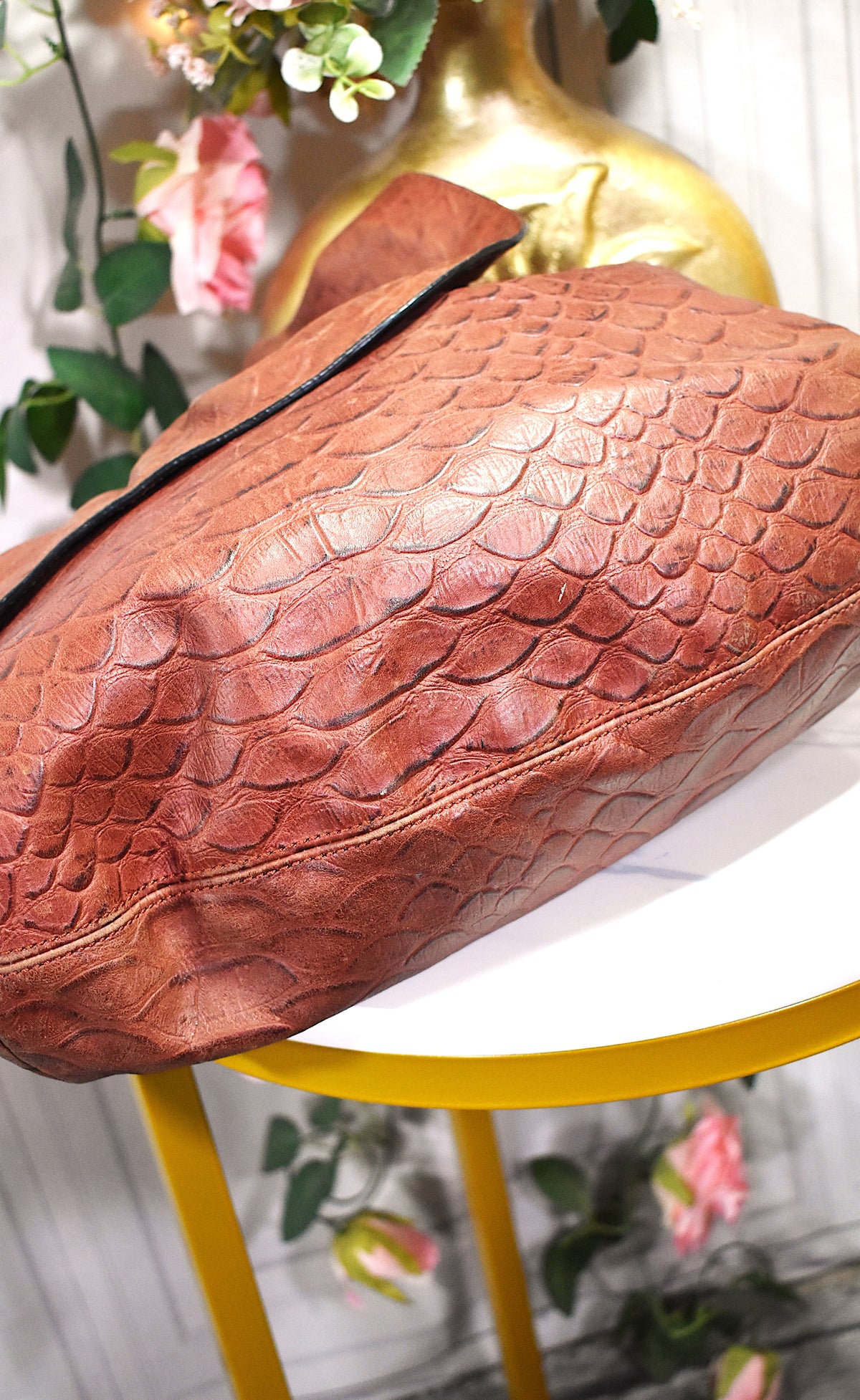 Sac fourre-tout similicuir marron