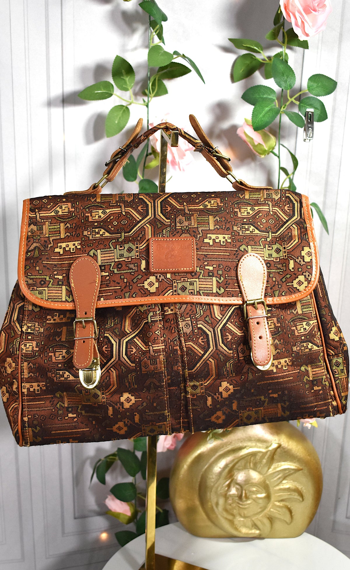 Cartable en tissu & cuir