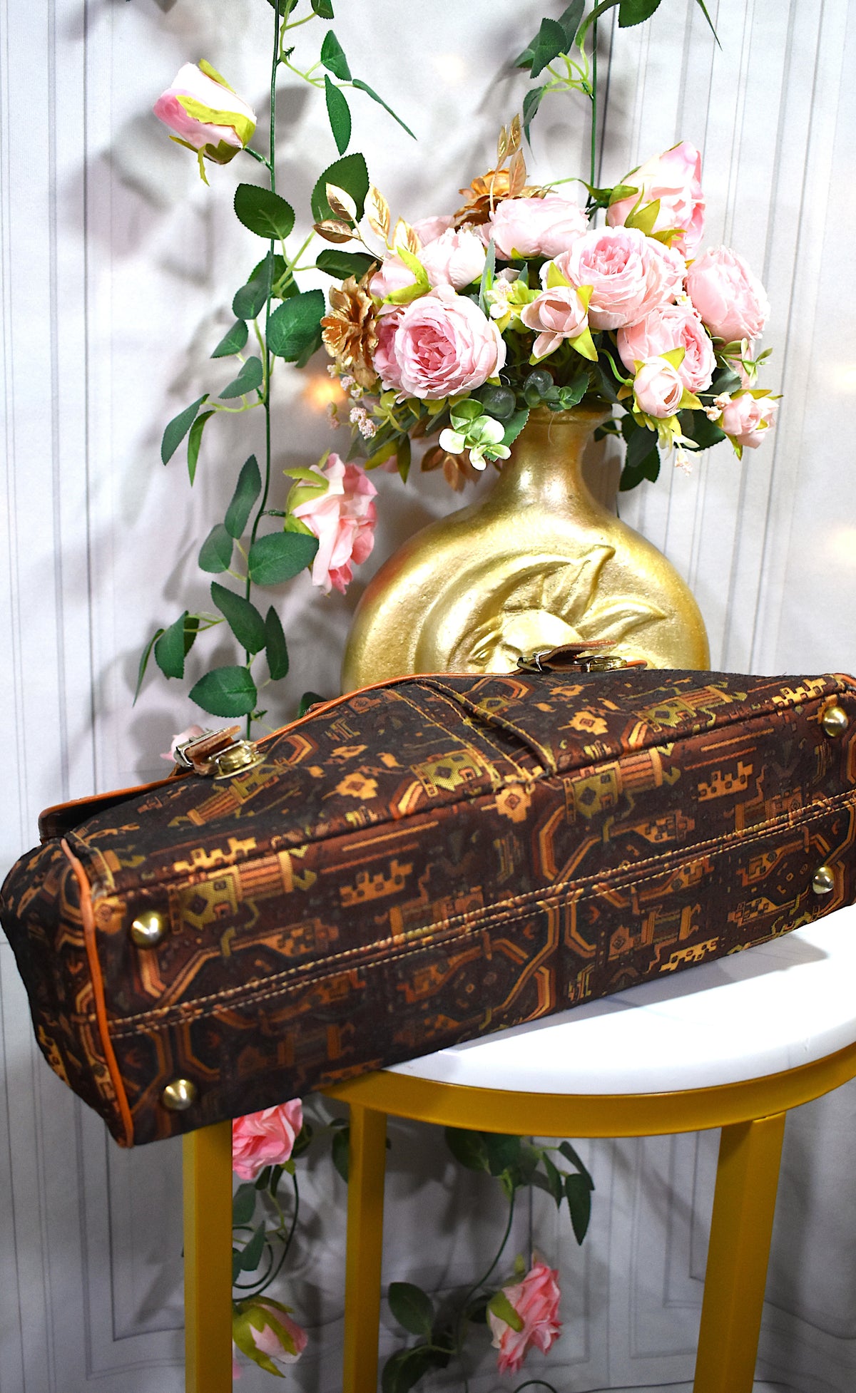 Cartable en tissu & cuir