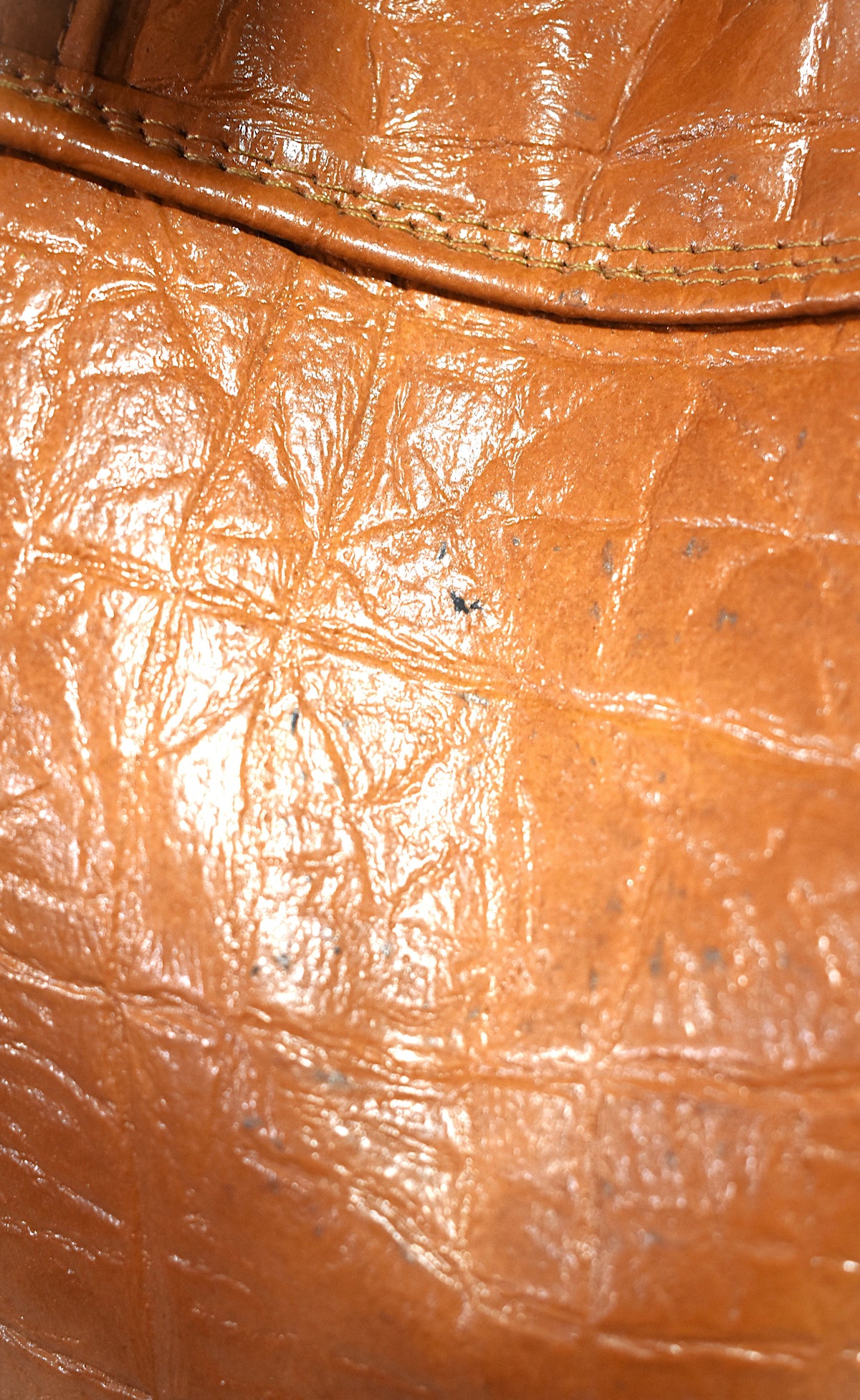 Besace similicuir camel effet croco
