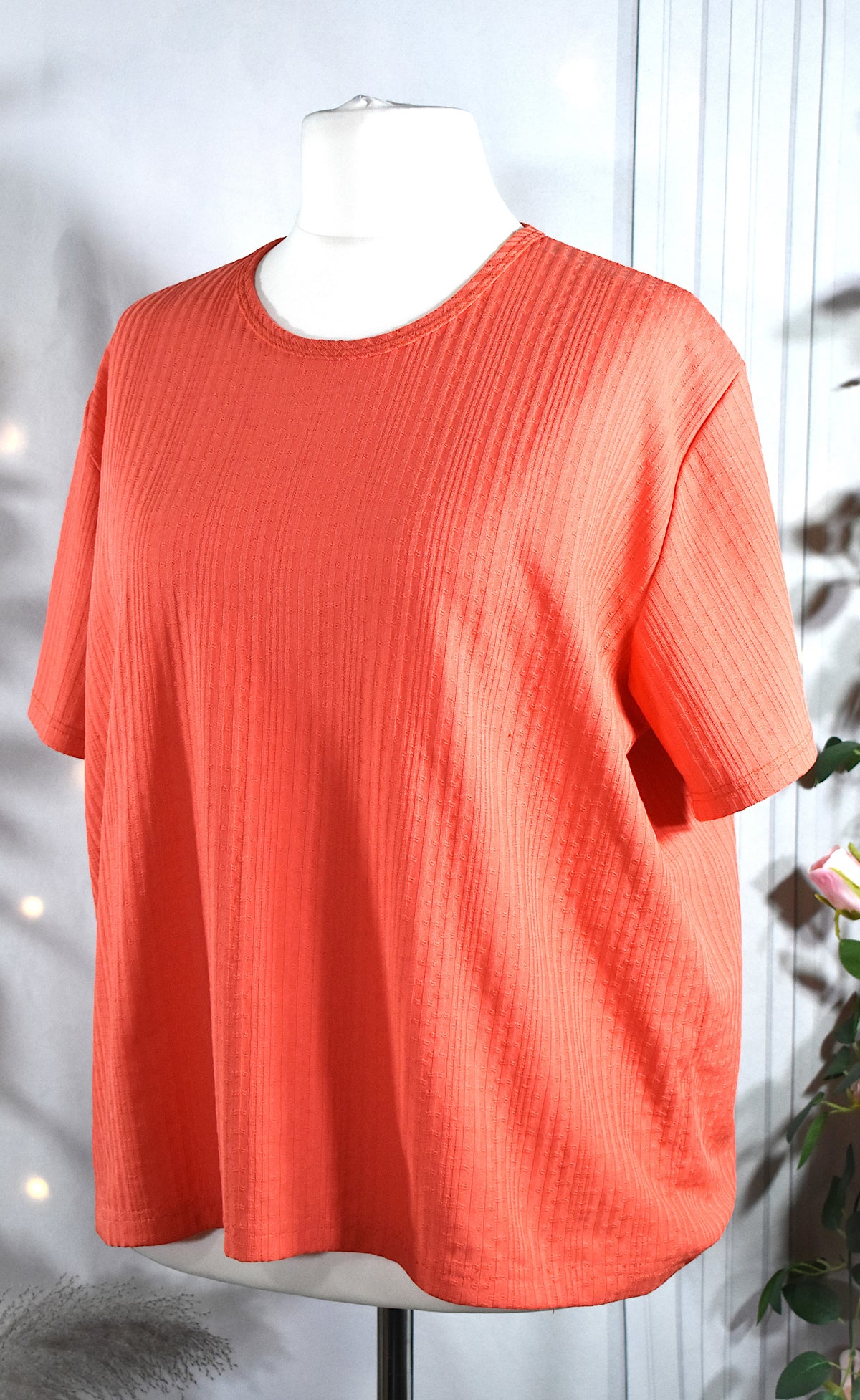 T-shirt texturé corail