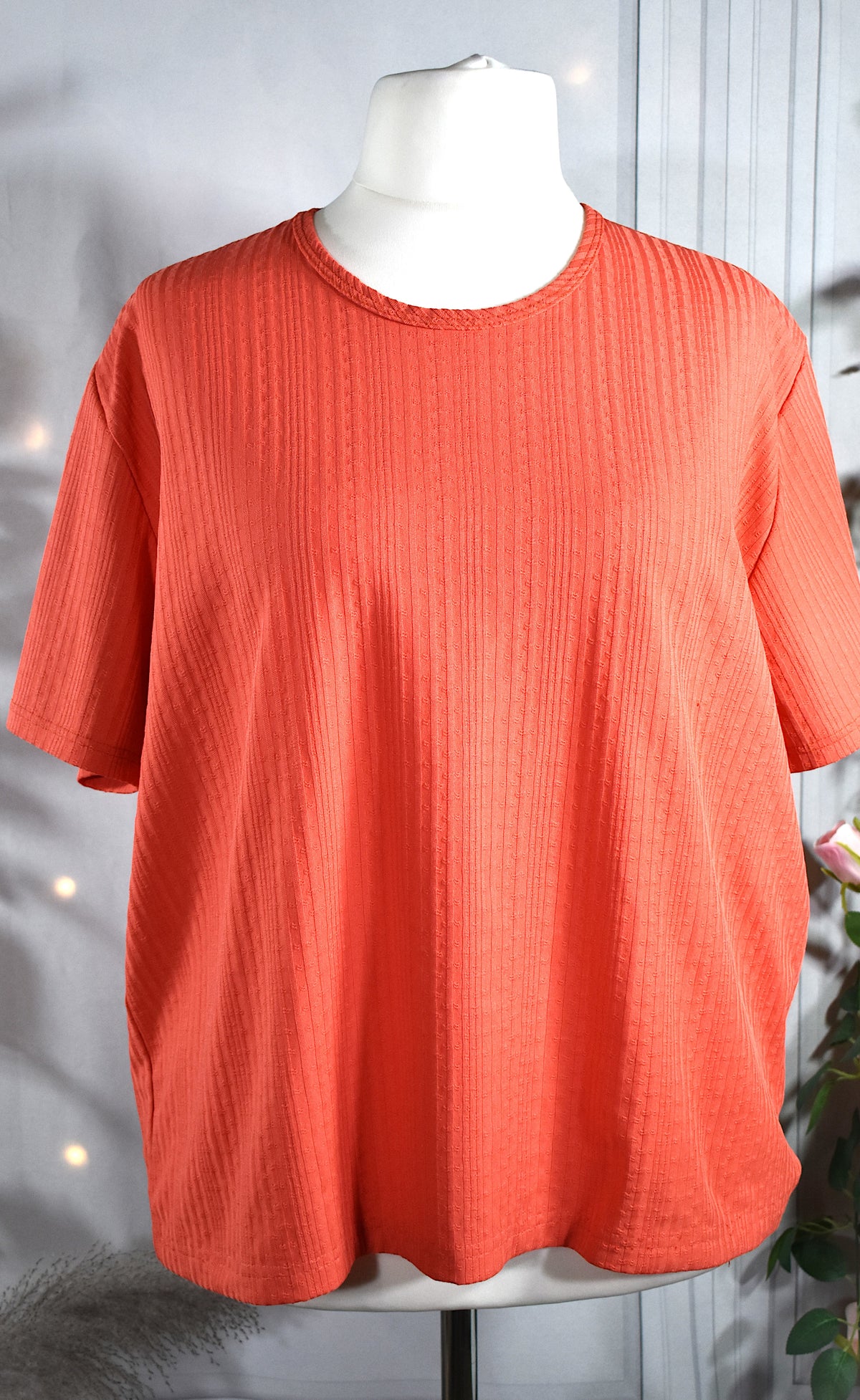 T-shirt texturé corail