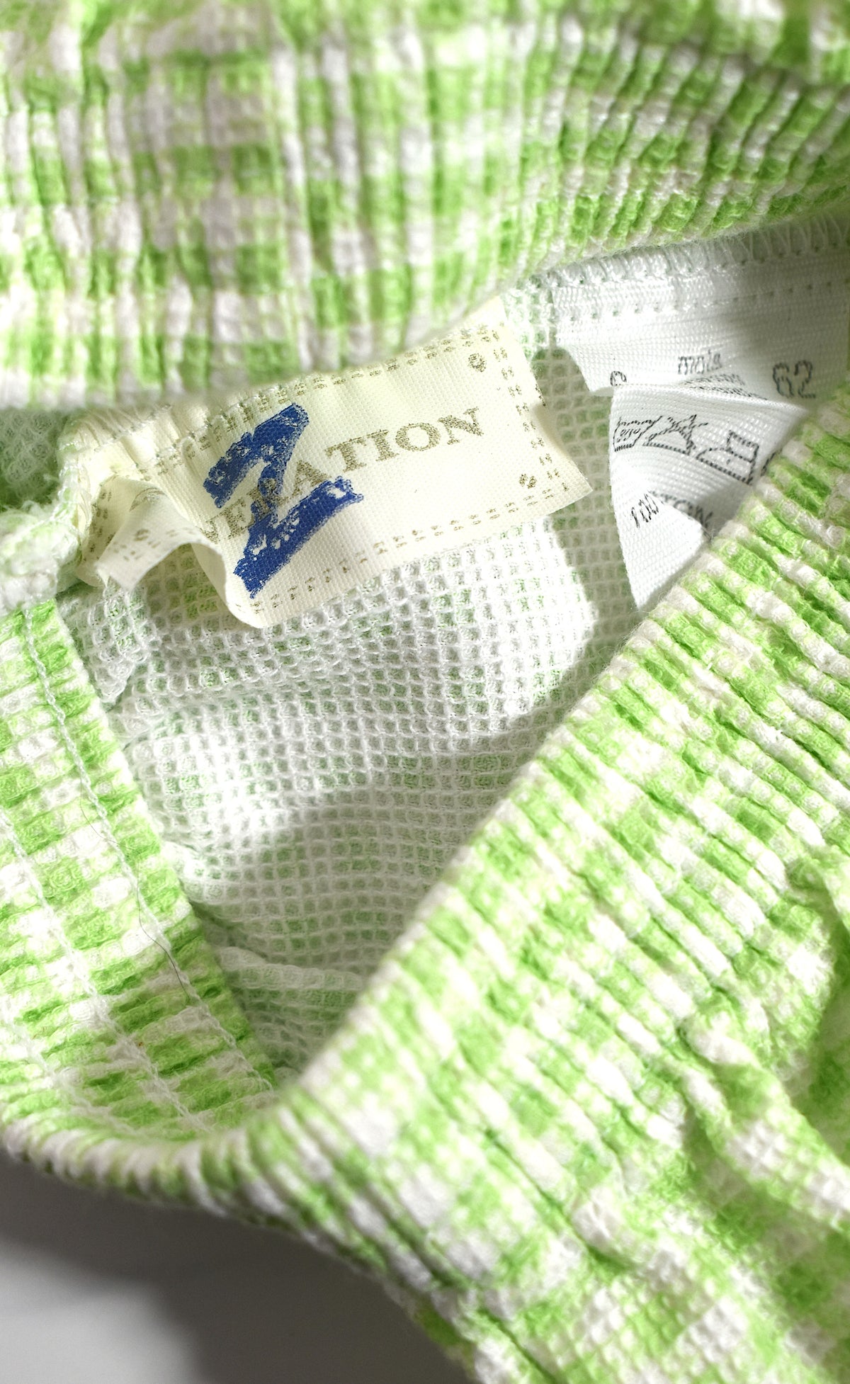 Pantalon vichy vert pomme