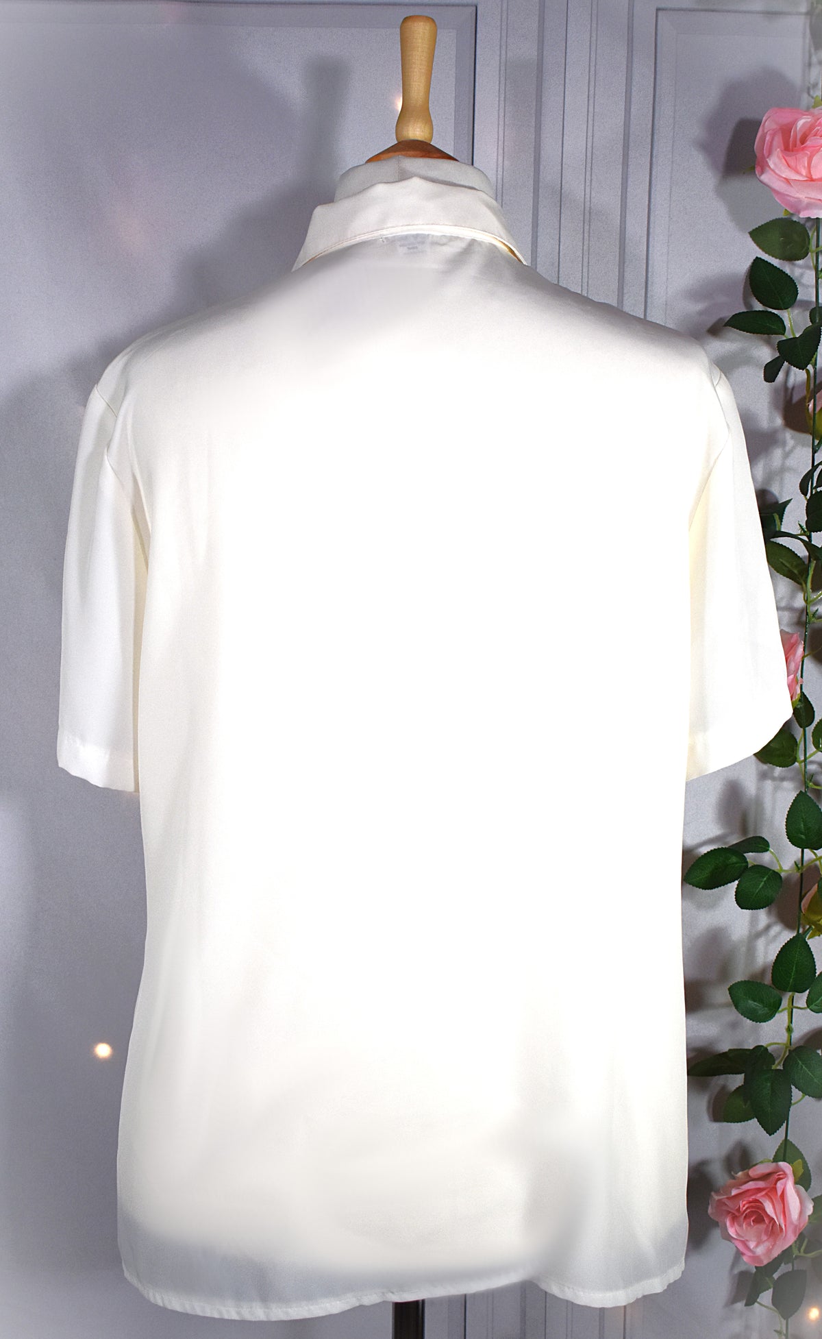 Chemise blanc cassé brodée