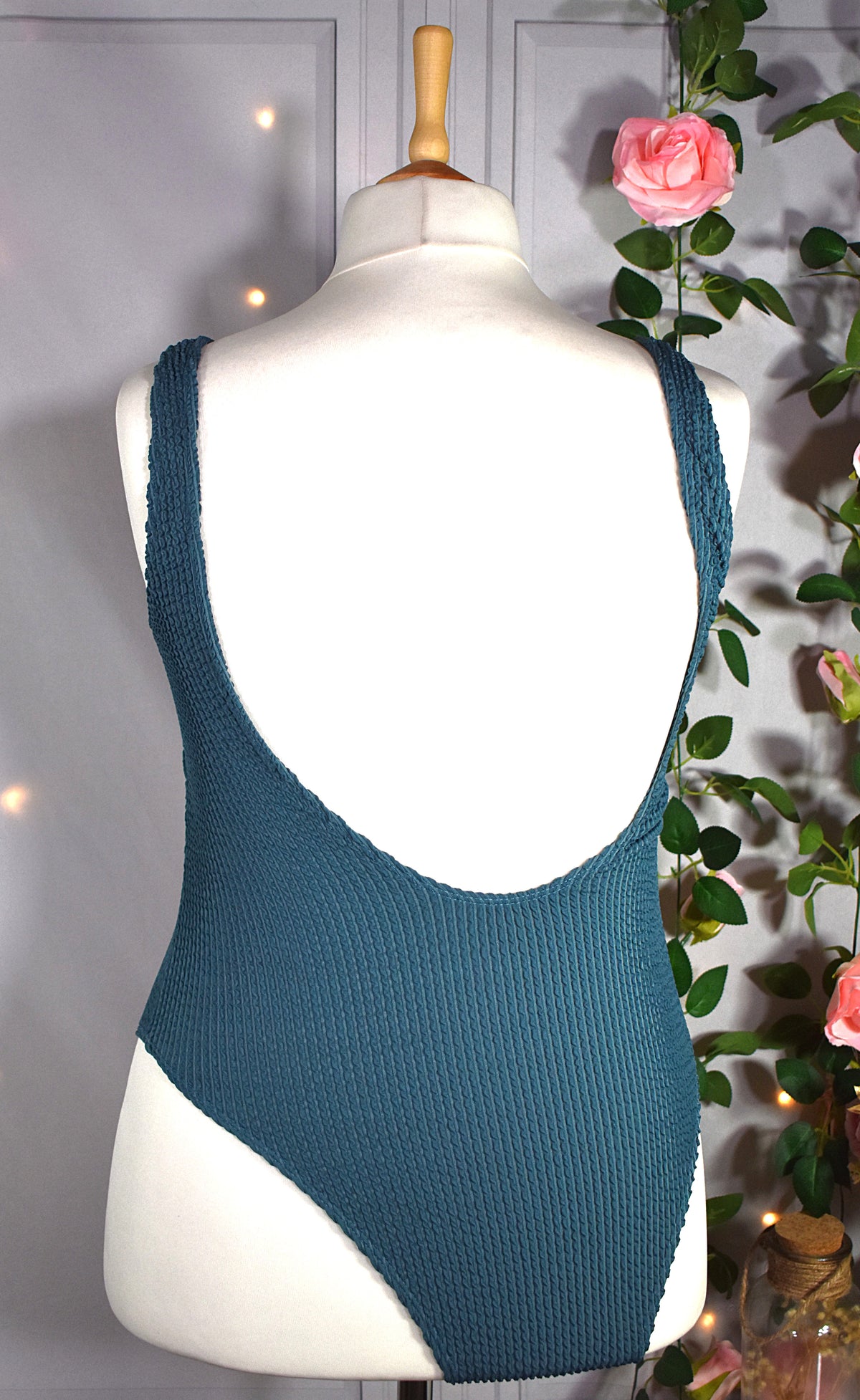 Maillot de bain gaufré bleu sarcelle