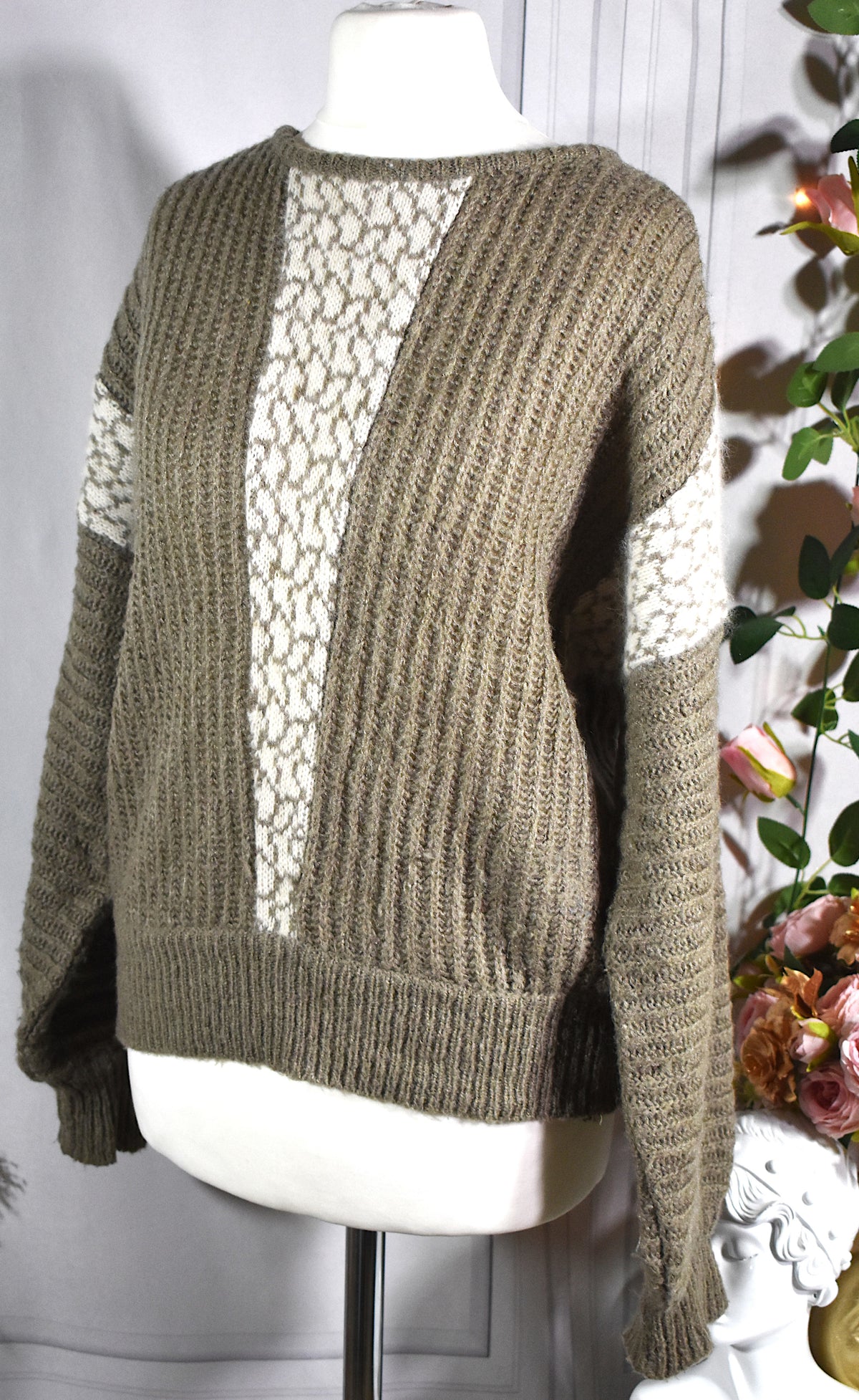 Pull-over taupe laine & angora