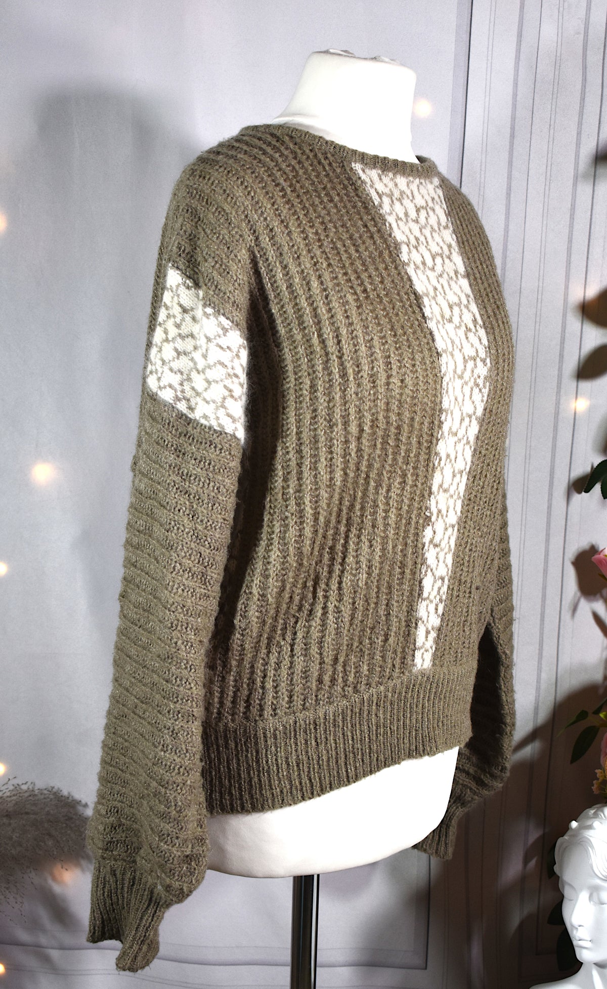 Pull-over taupe laine & angora