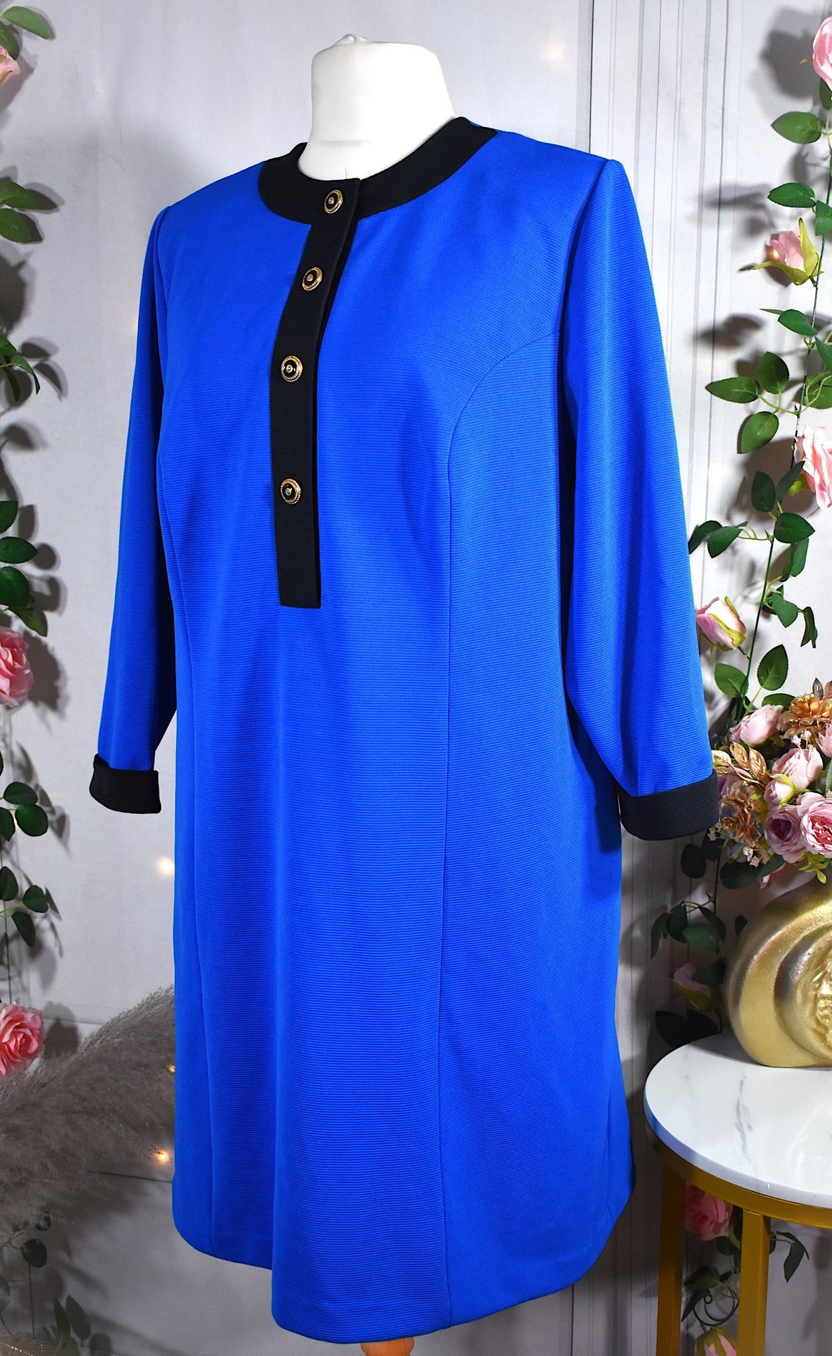 Robe bicolore bleu roi & noire