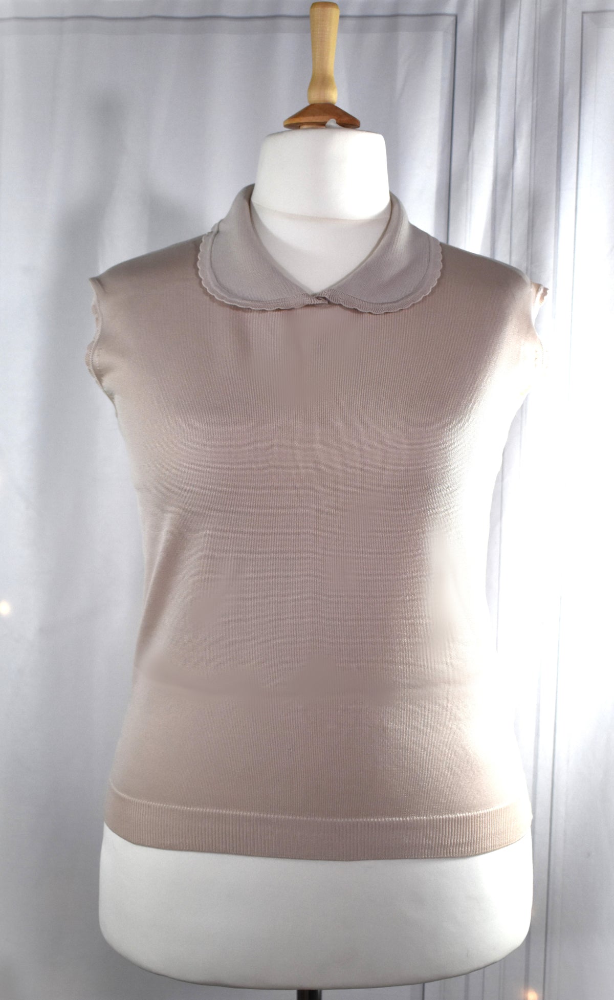 Top beige col claudine