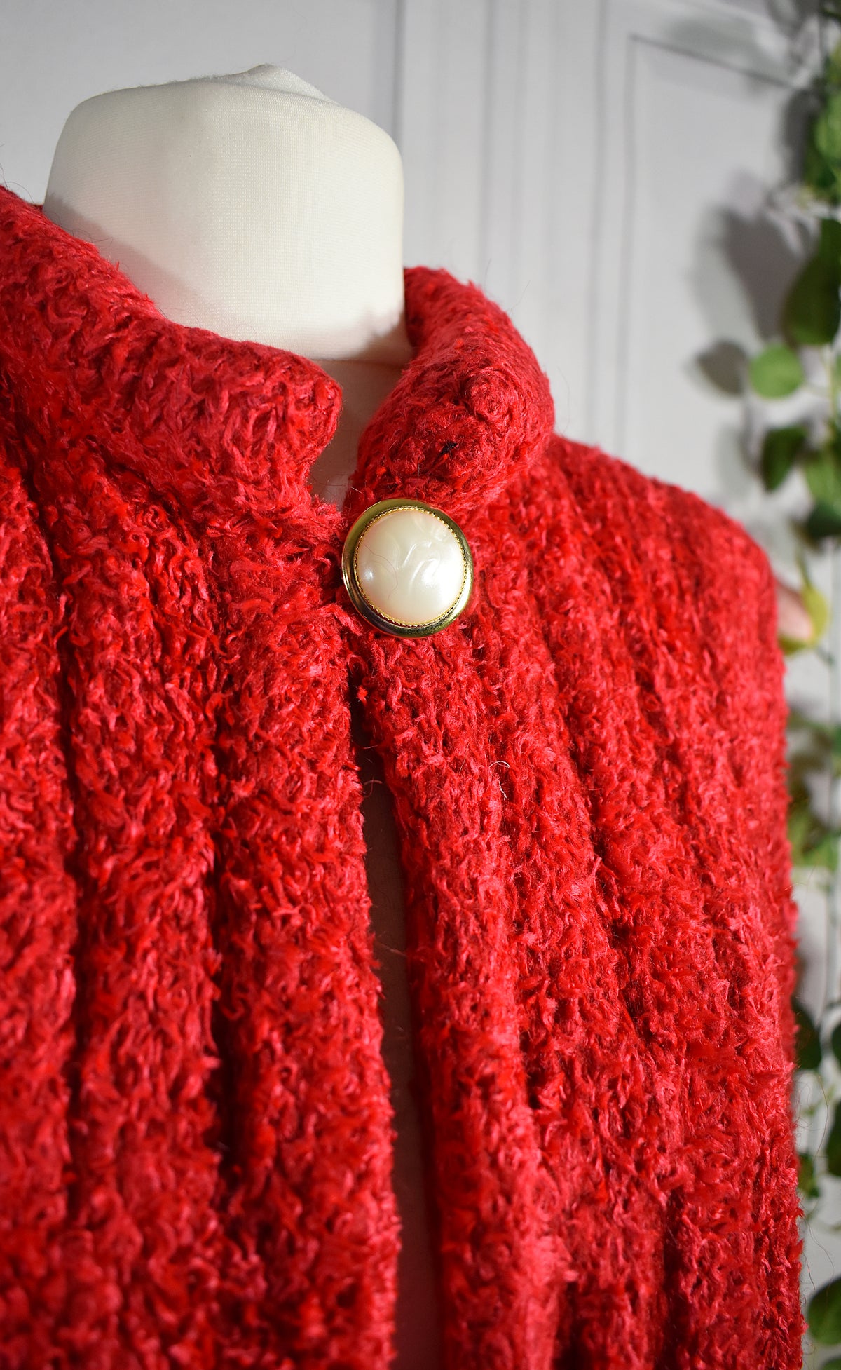 Gilet tricot texturé rouge