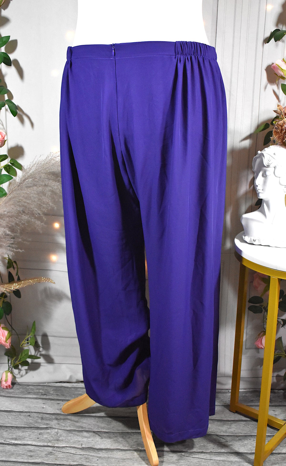 Pantalon en mousseline violette