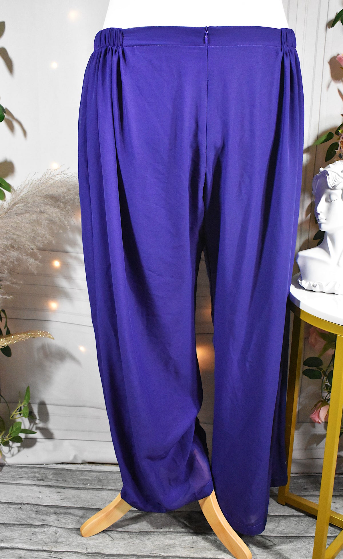 Pantalon en mousseline violette