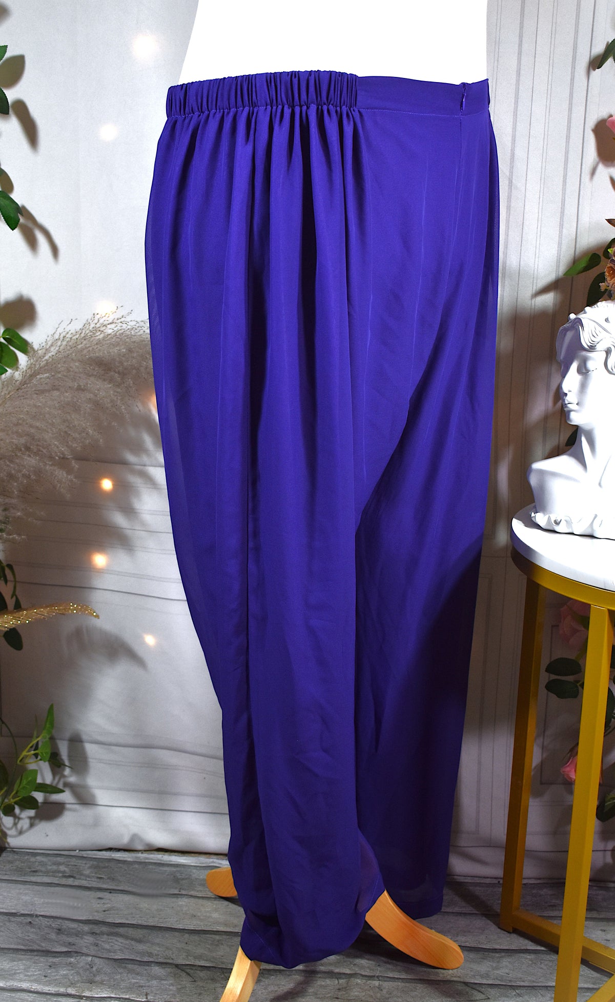 Pantalon en mousseline violette