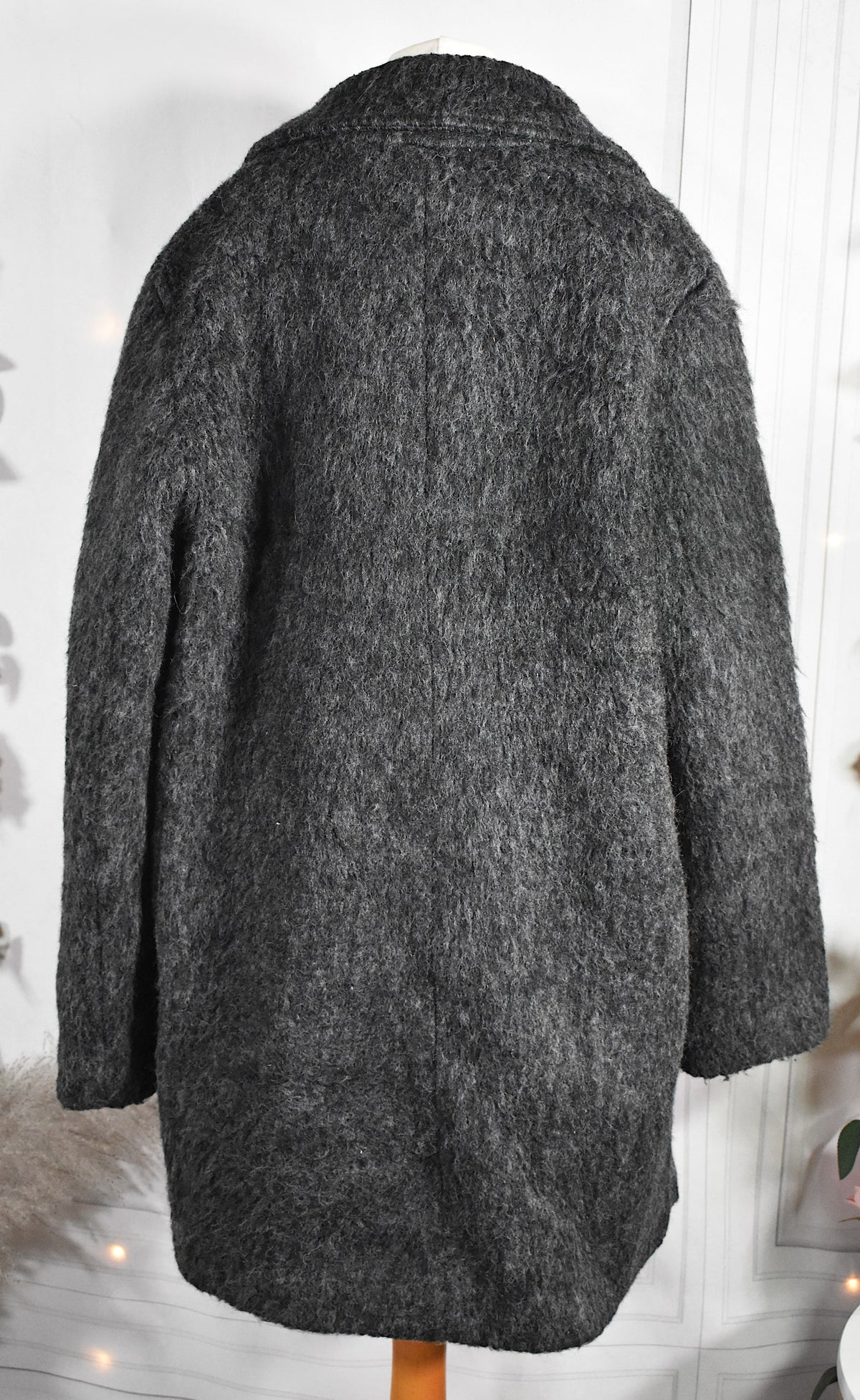 Manteau oversize laine mélangée gris