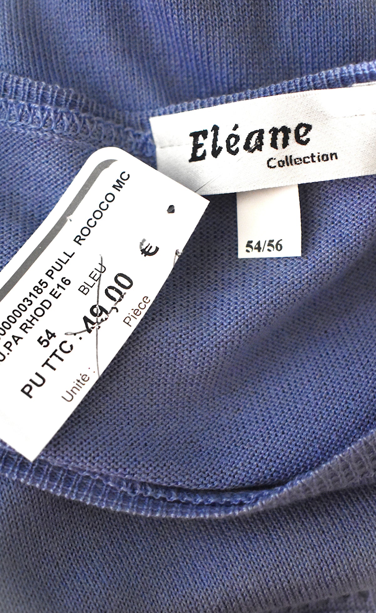 Pull manches courtes bleu bébé maille ajourée