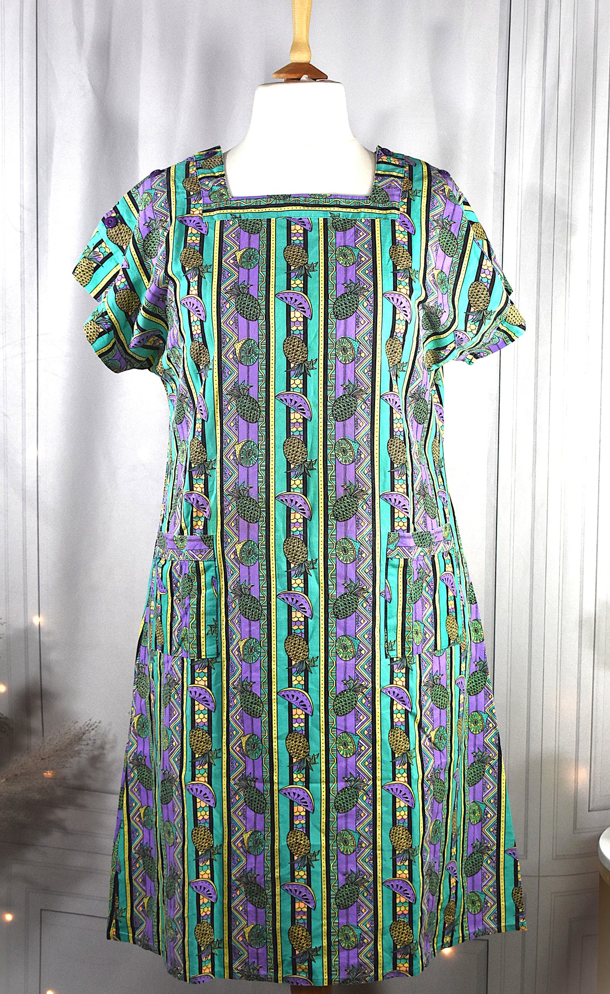 Robe Vintage en coton Fruits Tropicaux