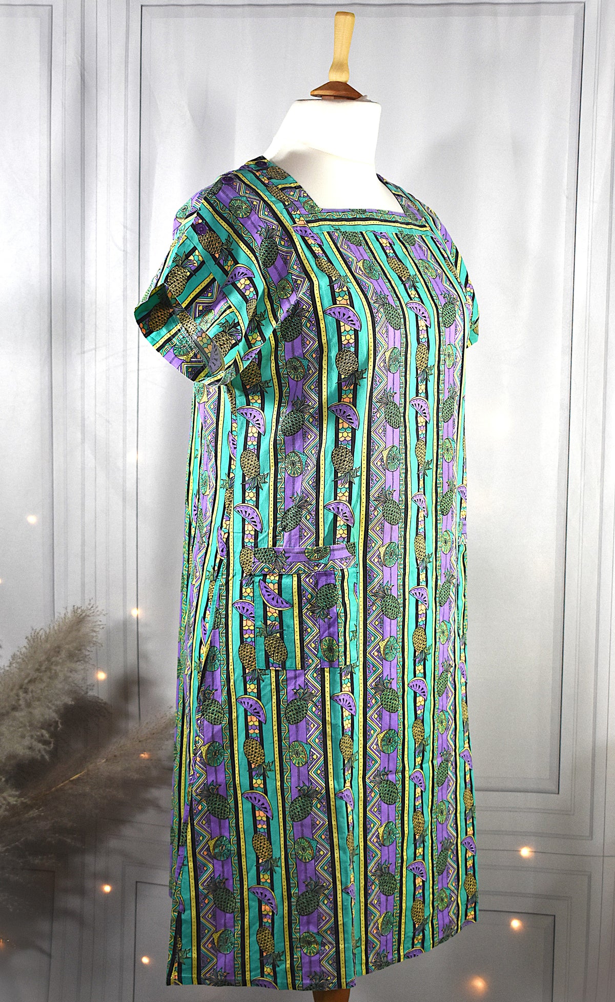 Robe Vintage en coton Fruits Tropicaux