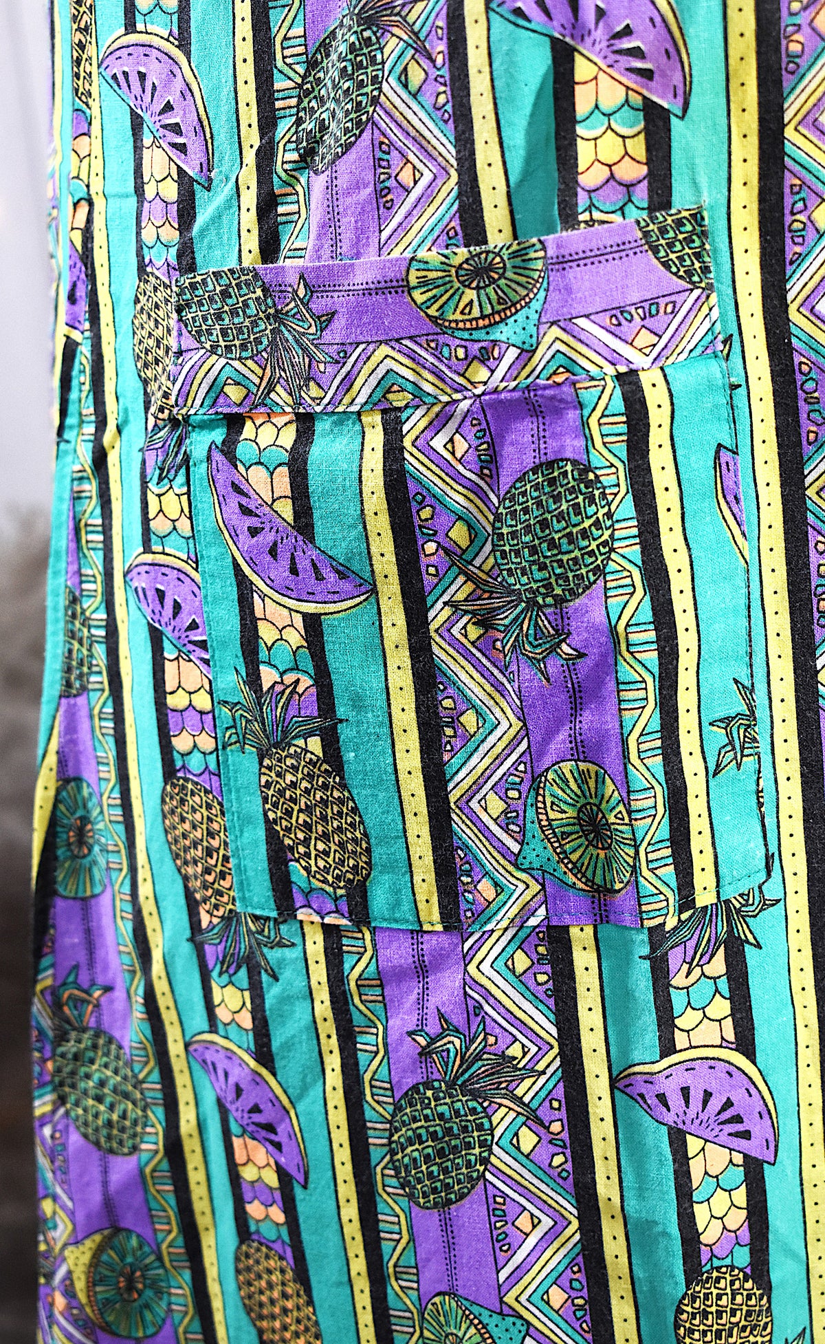 Robe Vintage en coton Fruits Tropicaux