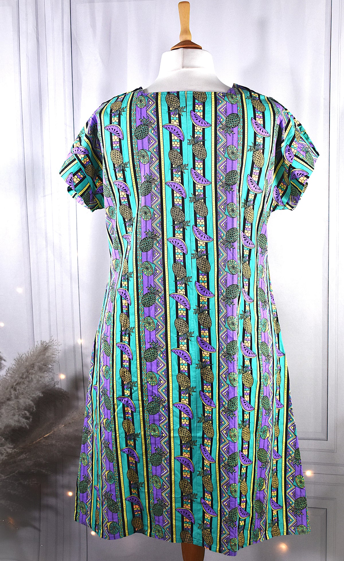 Robe Vintage en coton Fruits Tropicaux