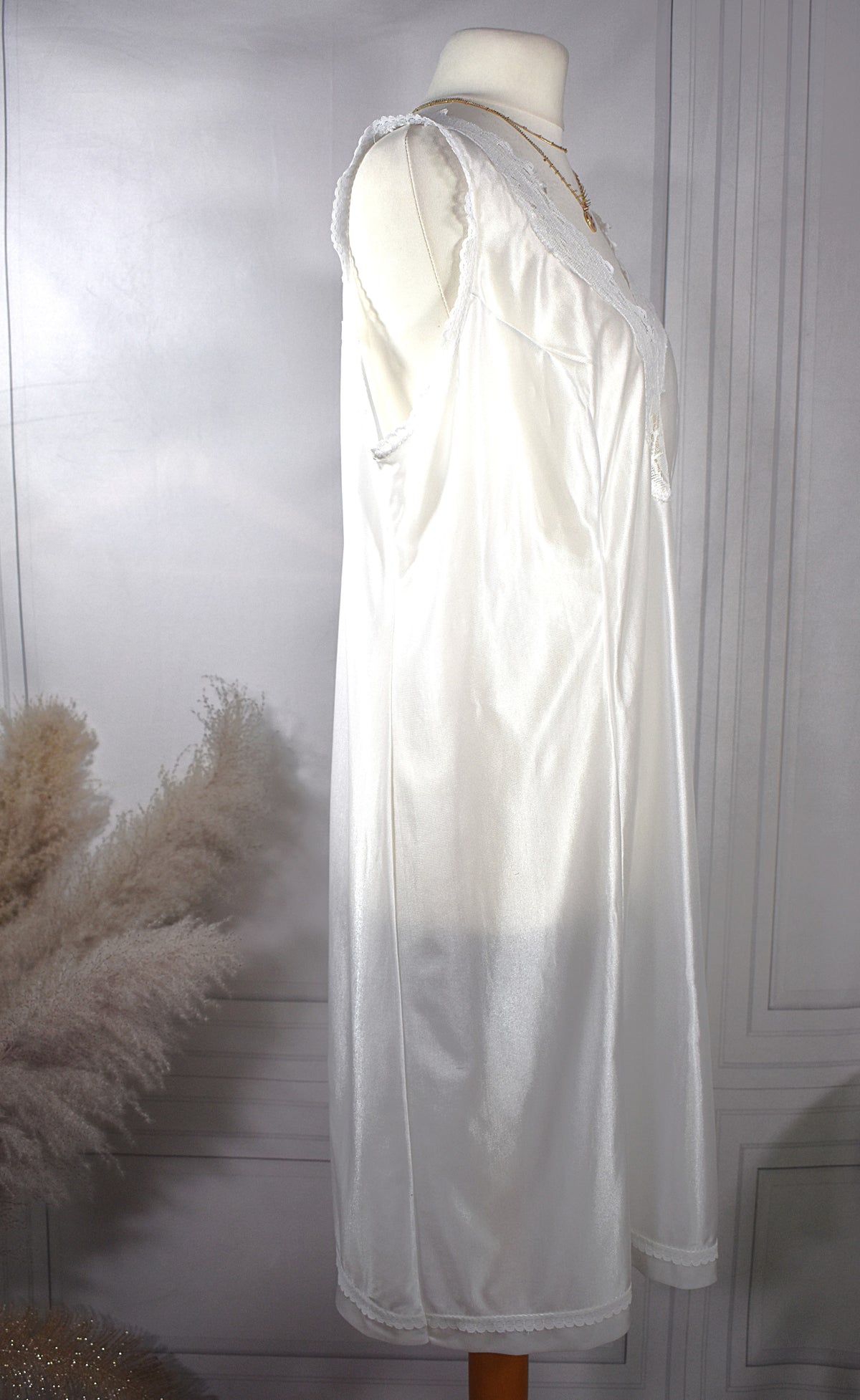 Fond de robe satin & dentelle blanc