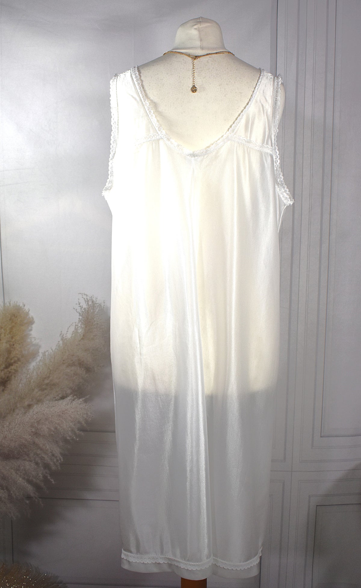 Fond de robe satin & dentelle blanc