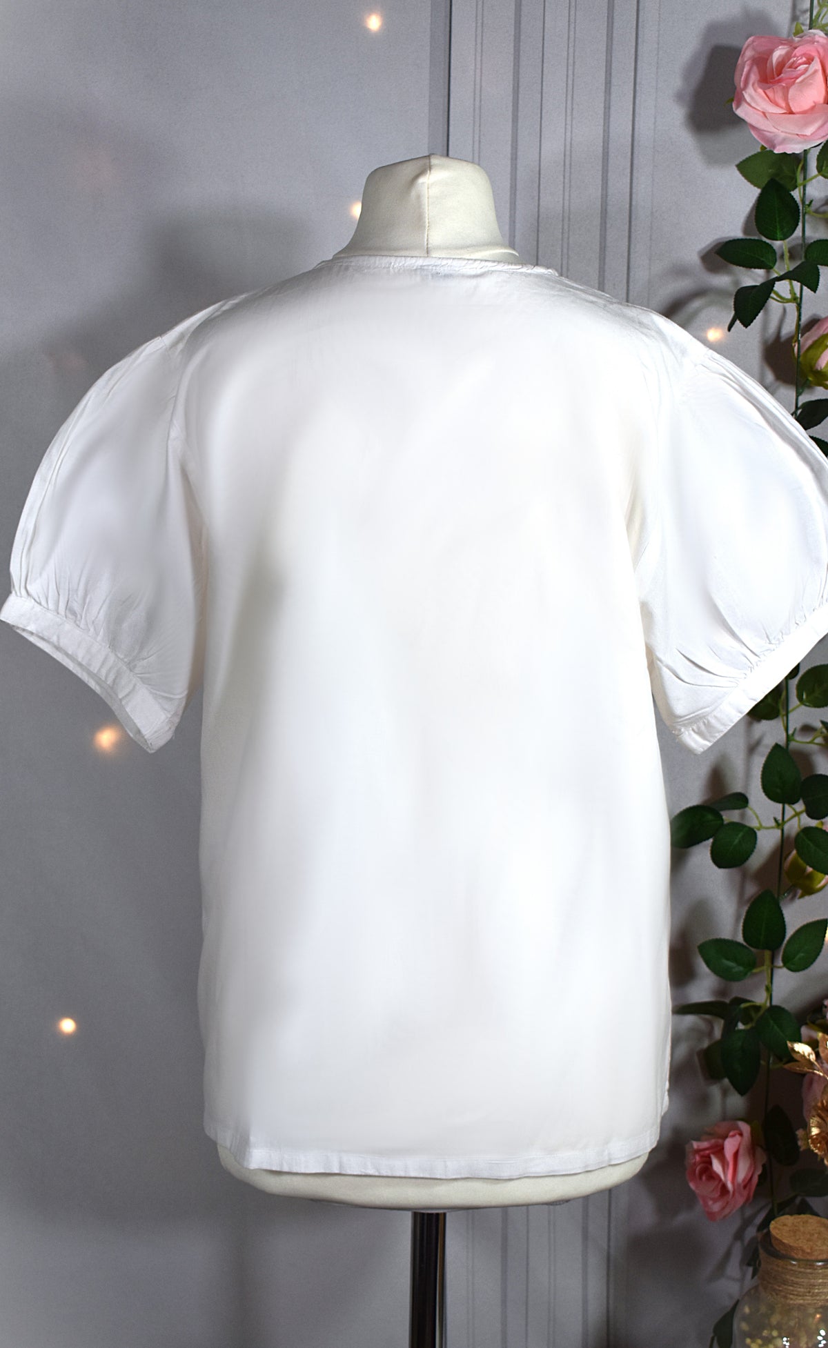 Chemise en coton blanche brodée