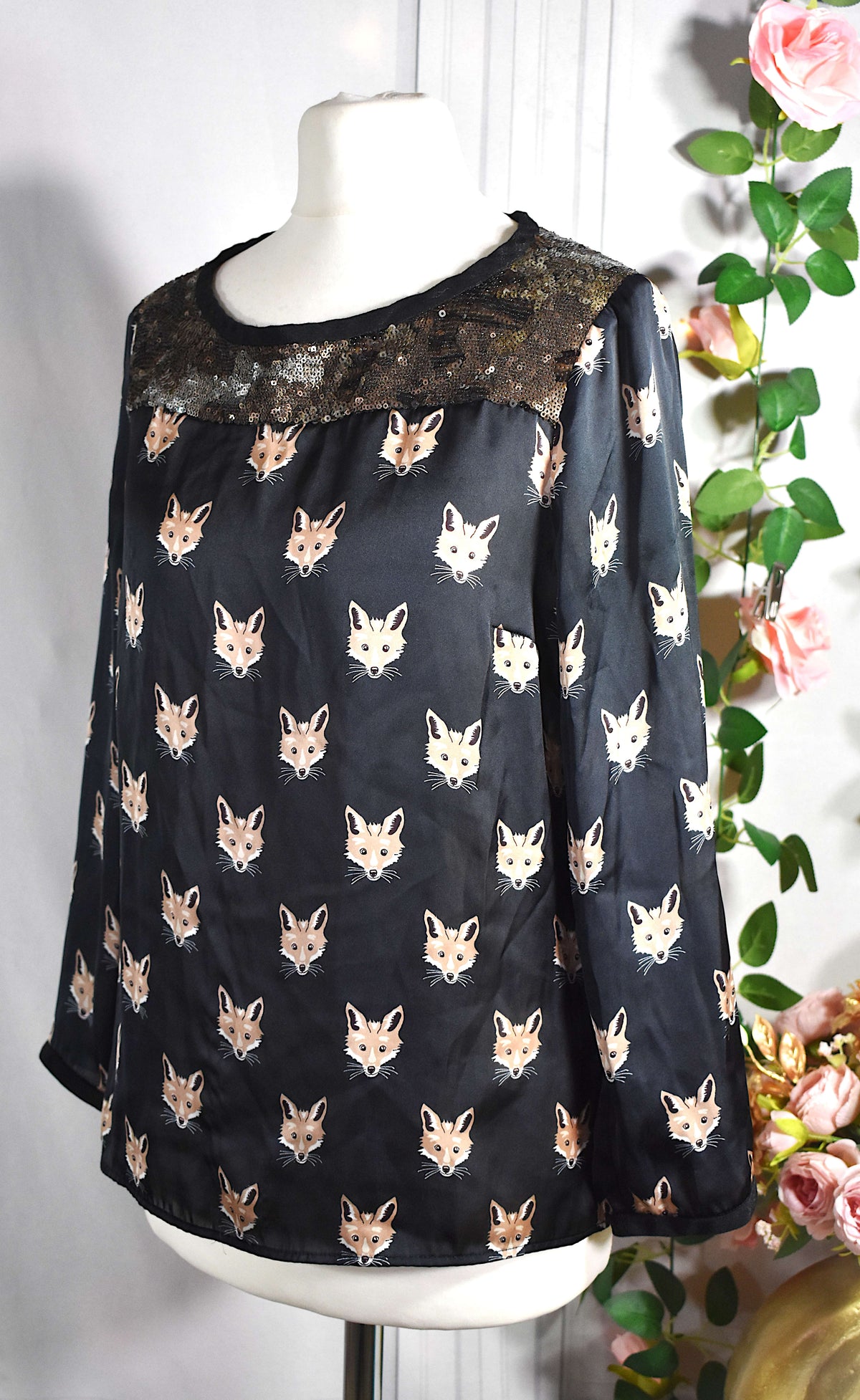 Blouse satinée motifs renards One Step