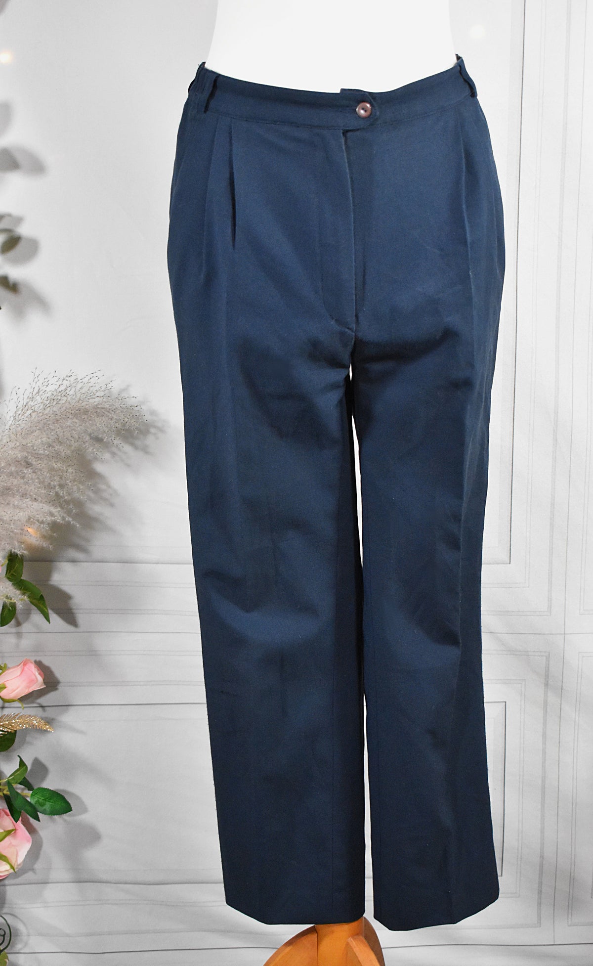 Pantalon à pinces bleu marine Devernois