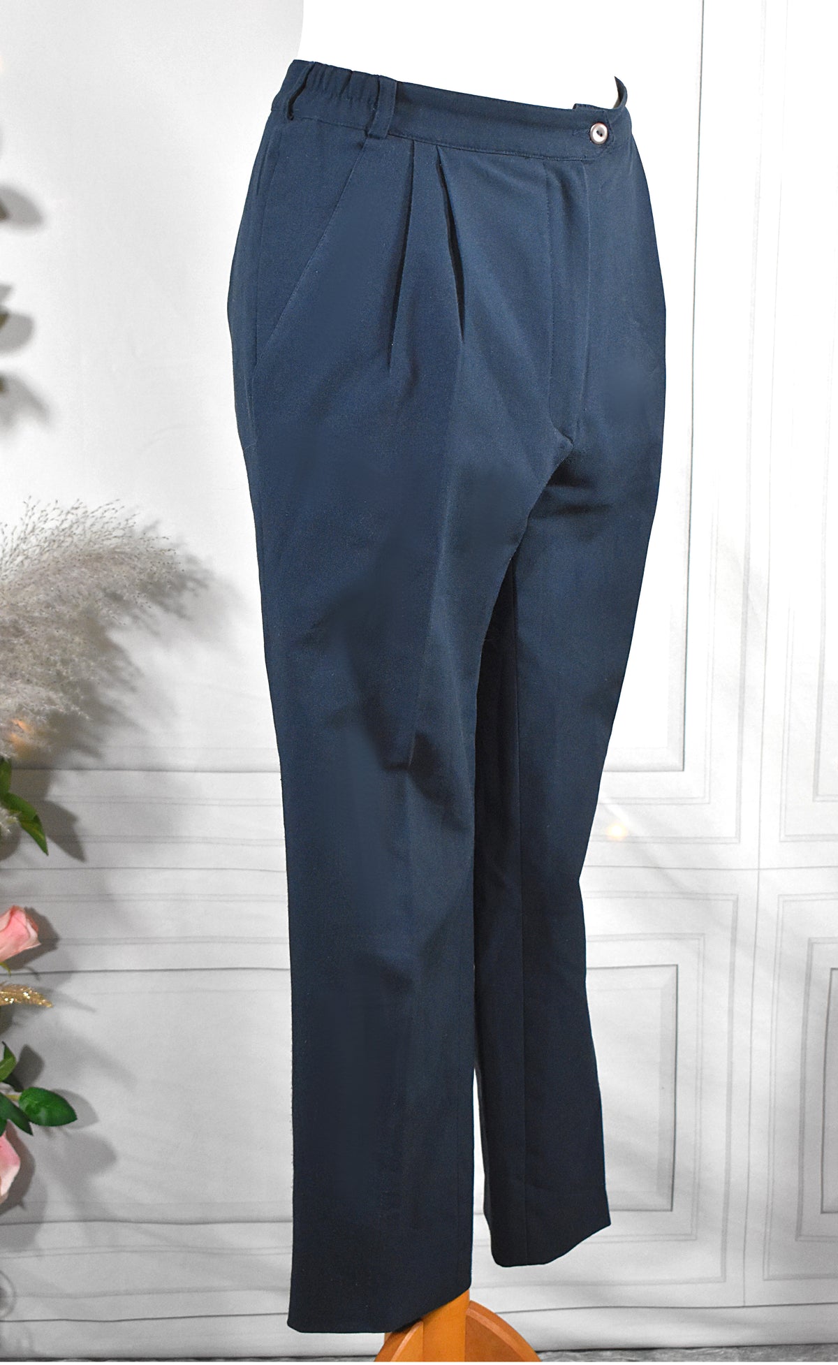 Pantalon à pinces bleu marine Devernois